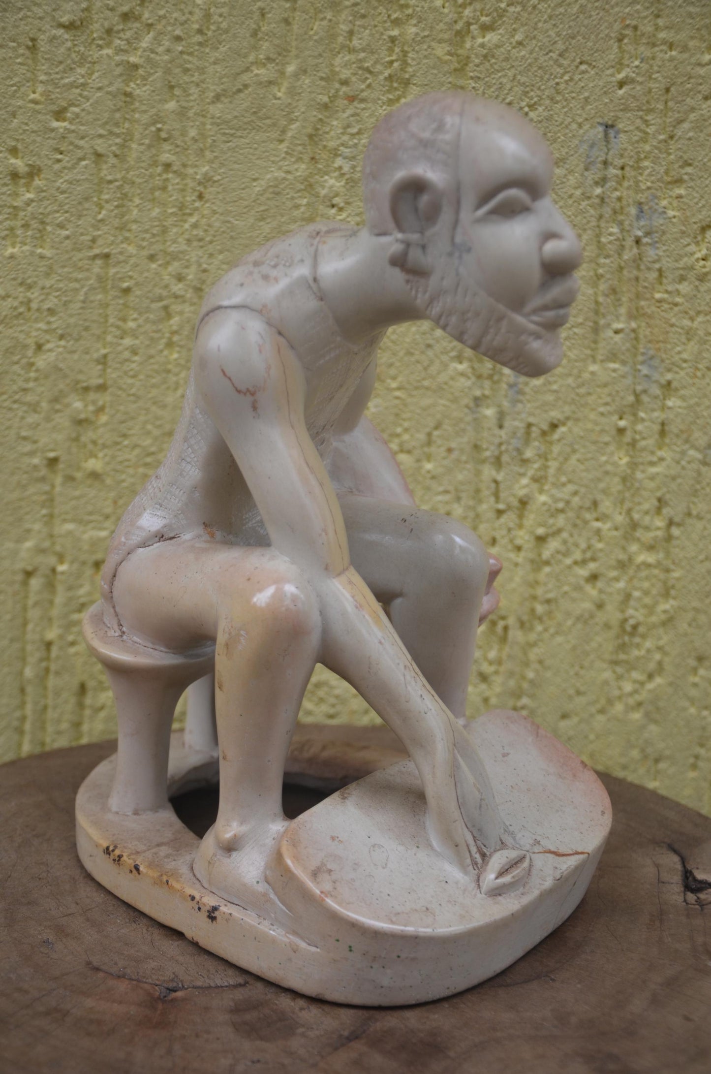 African Soapstone Sculpture | Hand-Carved Folk Art | Minimalist Stone Statue