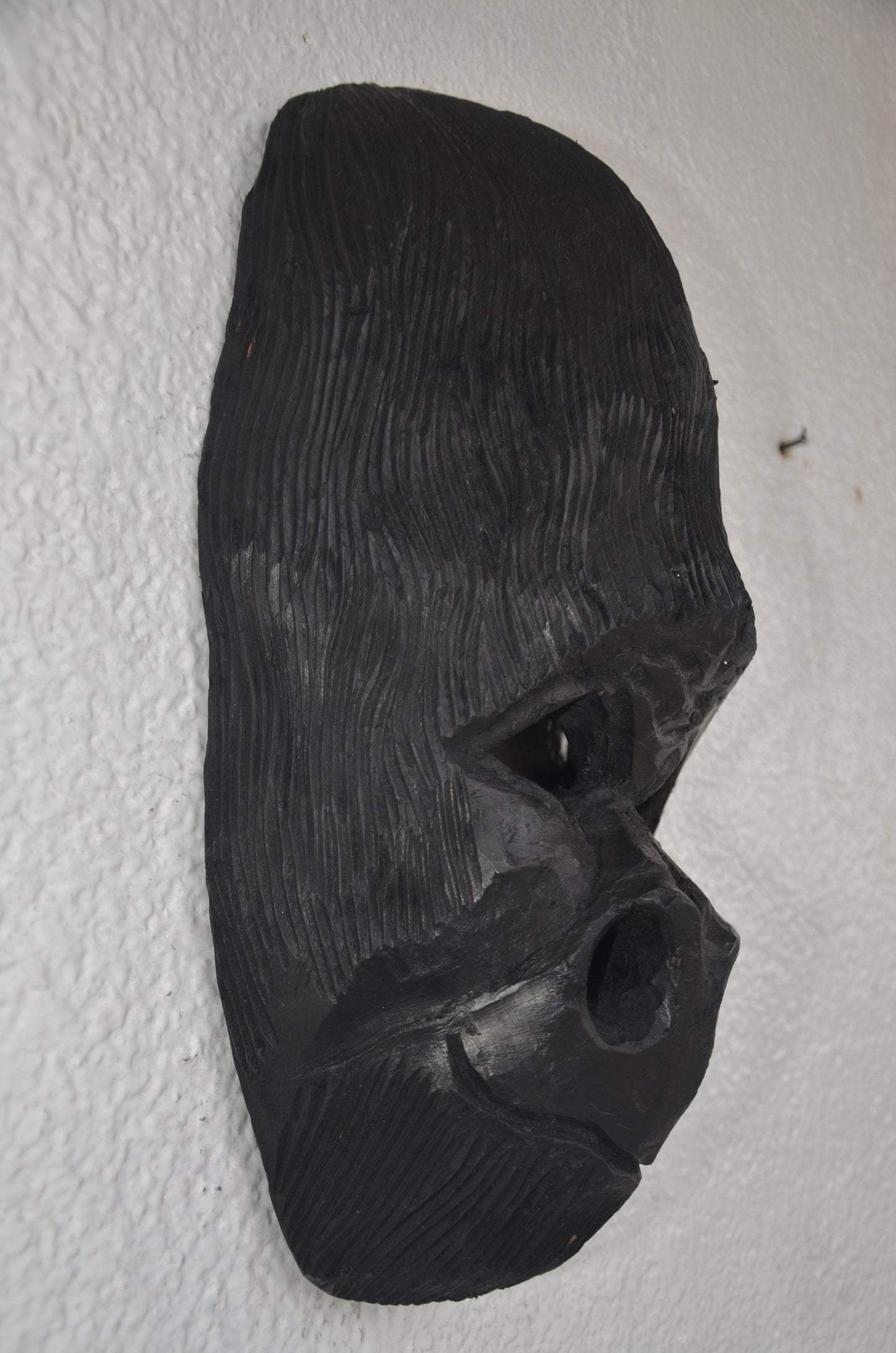 Rwandan Gorilla Mask | Hand-Carved Wood Mountain Silverback Art | Rwanda Wildlife Wall Decor