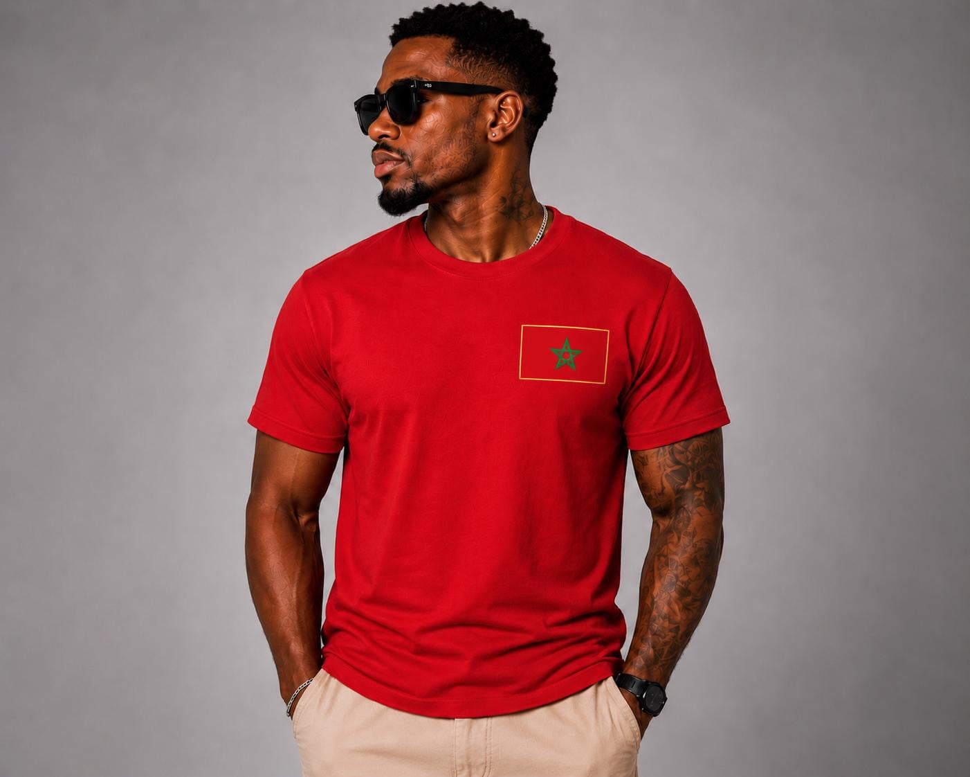 Morocco Atlas Lions Football Fan T-Shirt, Soccer Supporter Match Day Apparel
