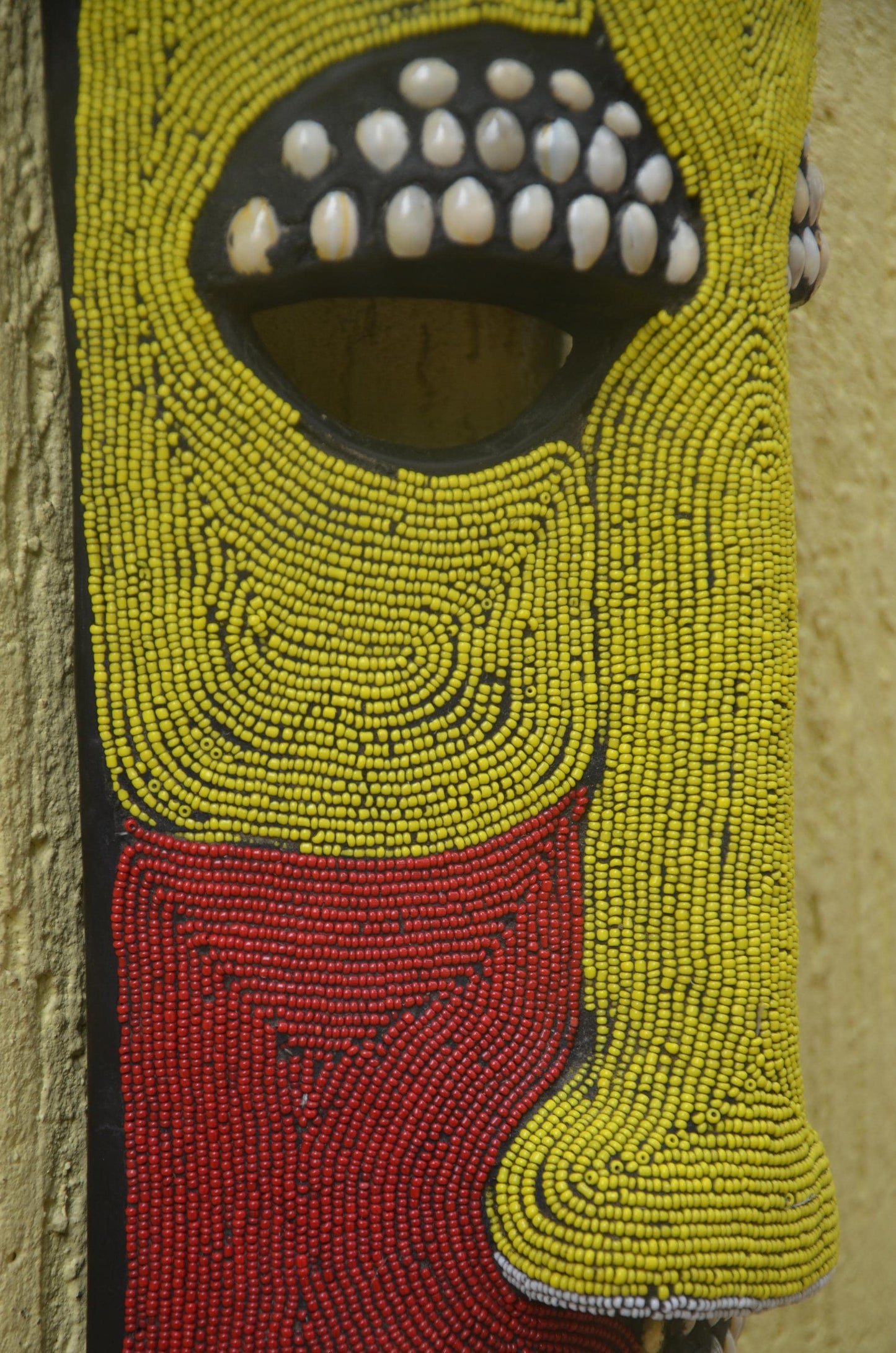 Bamileke Beaded Mask, African Wall Art, Handcrafted Tribal Decor, Boho Wall Hanging