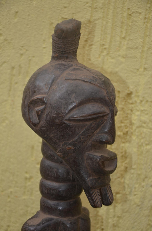 Songye Nkishi Power Statue | Carved Wood Spirit Figure | DR Congo