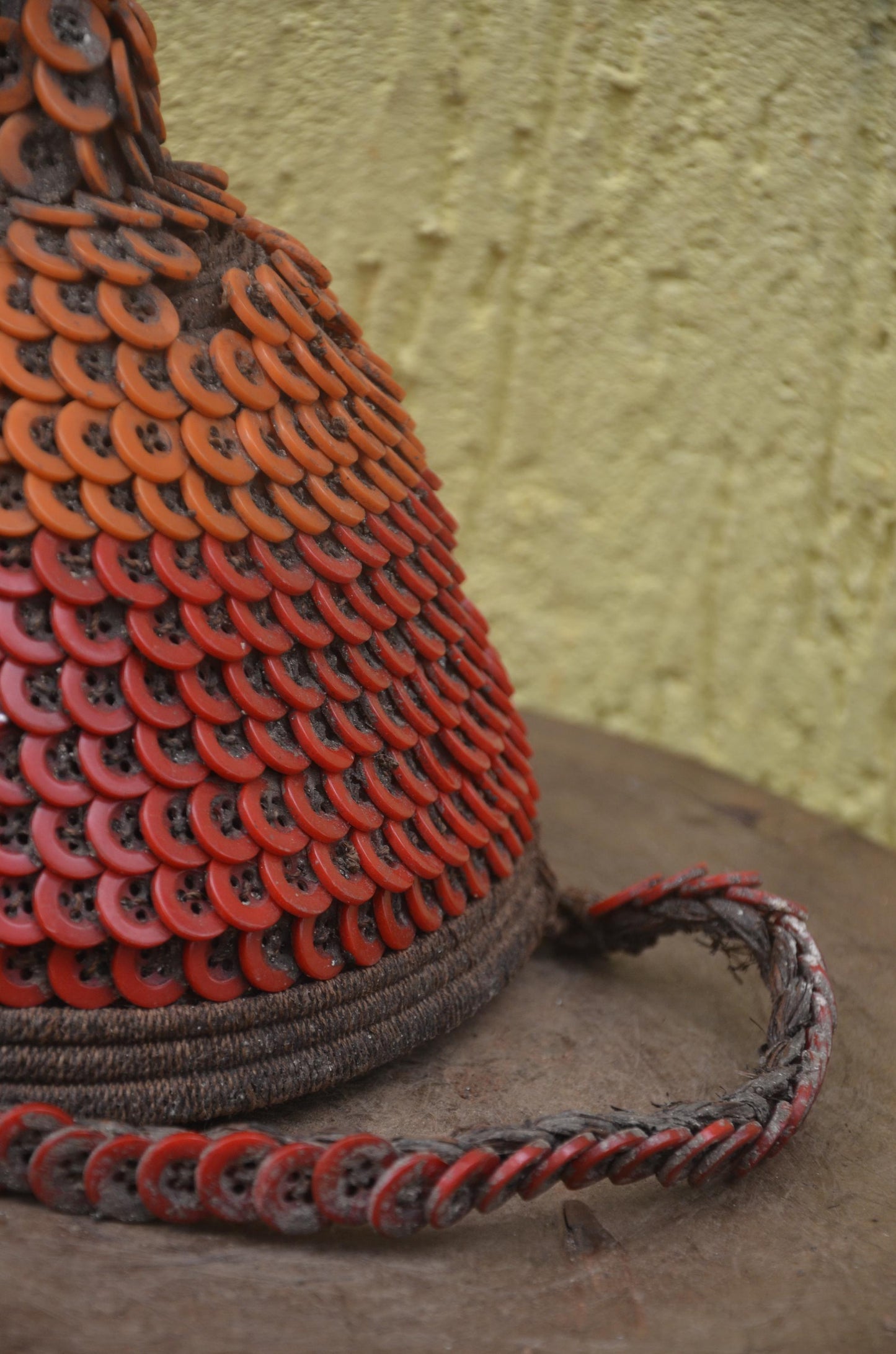 African Lega Ceremonial Hat – Vintage Cowrie Shell Bwami Prestige Cap Congo