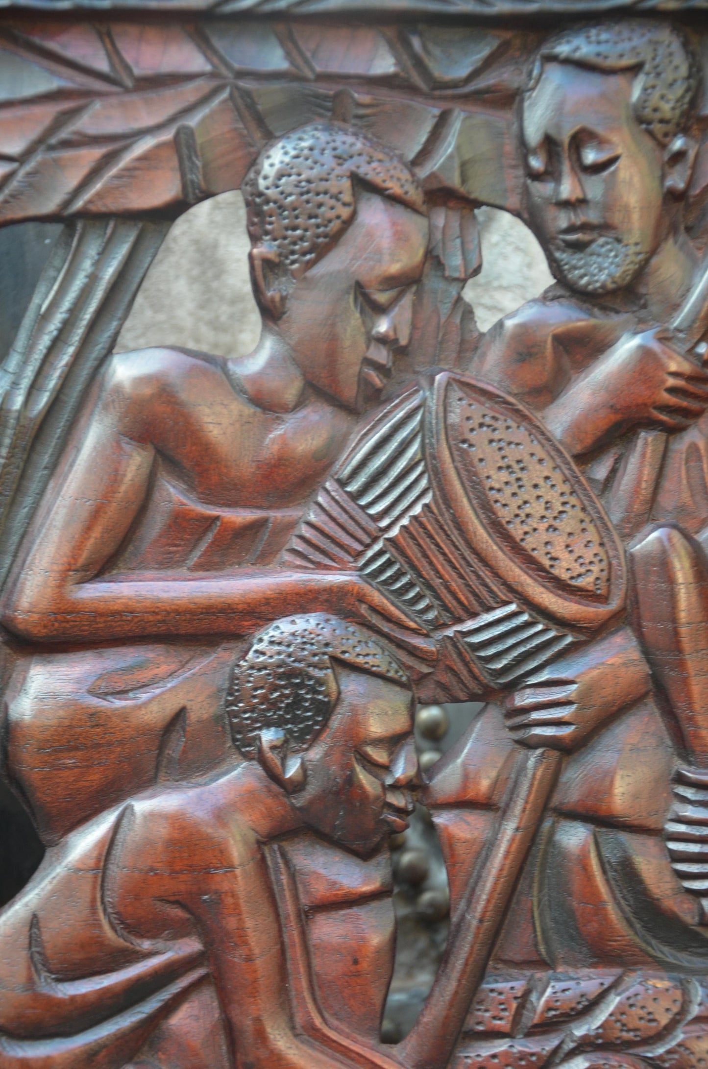 African Community Celebration Wall Plaque | Large Hand-Carved Wooden Relief Art | Village Gathering Wall Decor | Ethnic Sculptural Panel