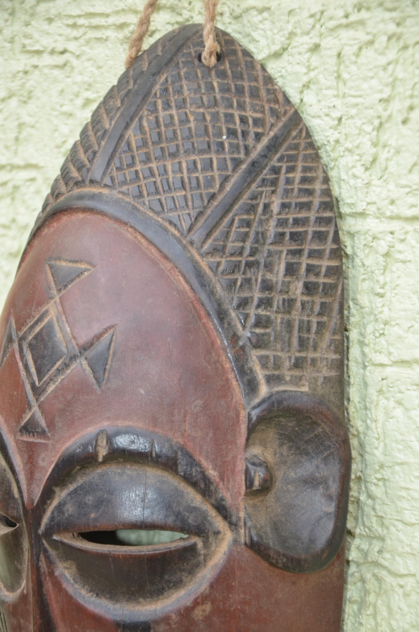 Senufo Kpeliye'e Mask | Hand-Carved African Hardwood Ancestor Sculpture, Angola Heritage Wall Art