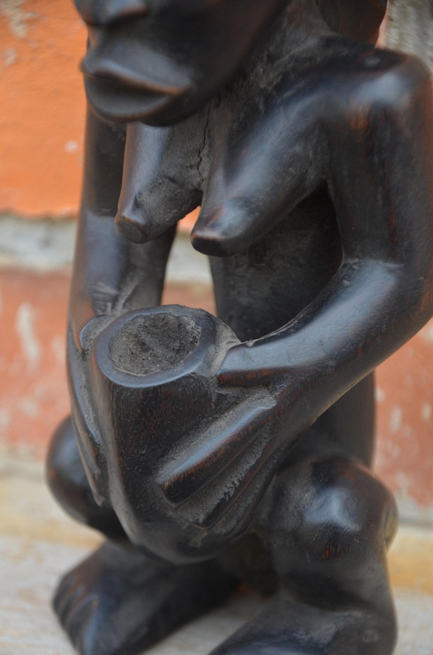 Authentic Luba/Hemba Female Figure with Cup | Congolese Art