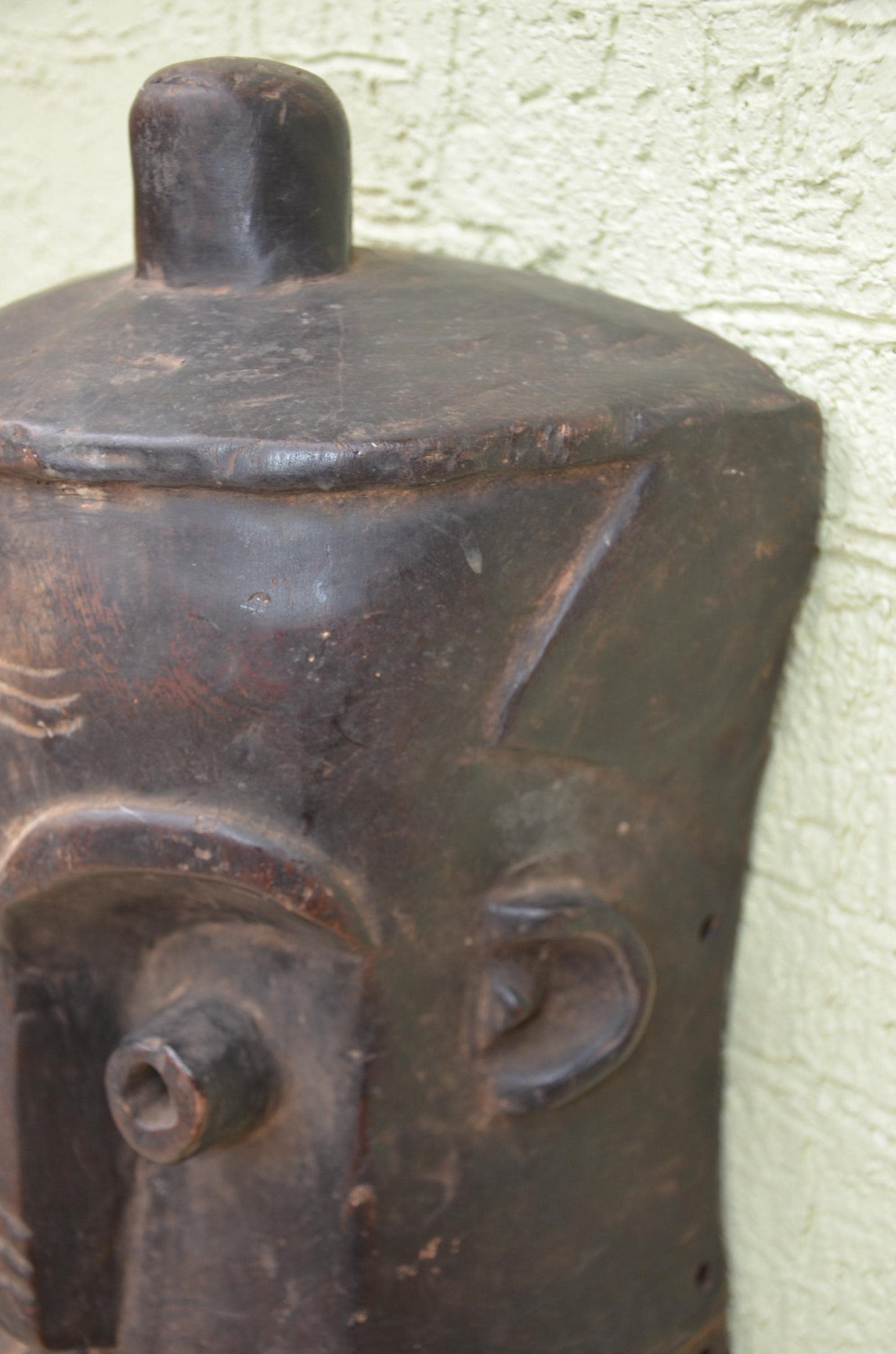 Bembe Helmet Mask | Authentic Congolese Tribal Wooden Carving | DRC Heritage Wall Art | Handcrafted Tribal Collector Sculpture