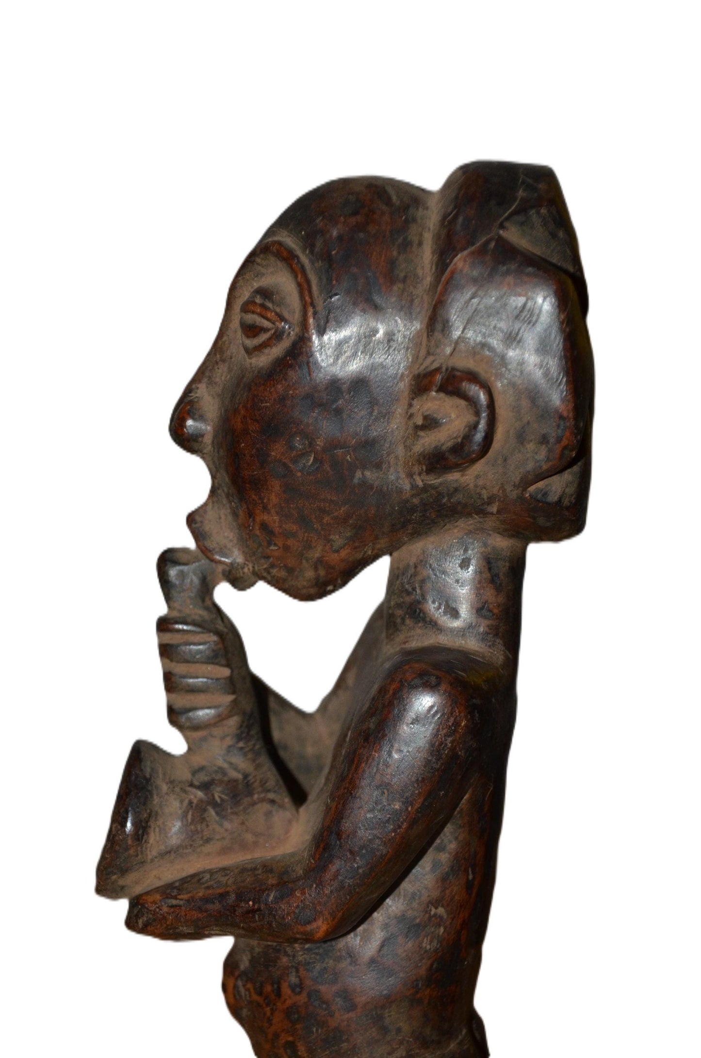 Authentic Hemba Statue | Tribal Musician Figure | Hand-Carved Wood Art