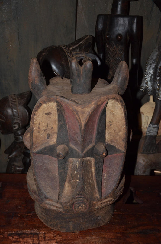 Authentic Bobo Bwa Mask | Polychrome Helmet Mask | Tribal African Art