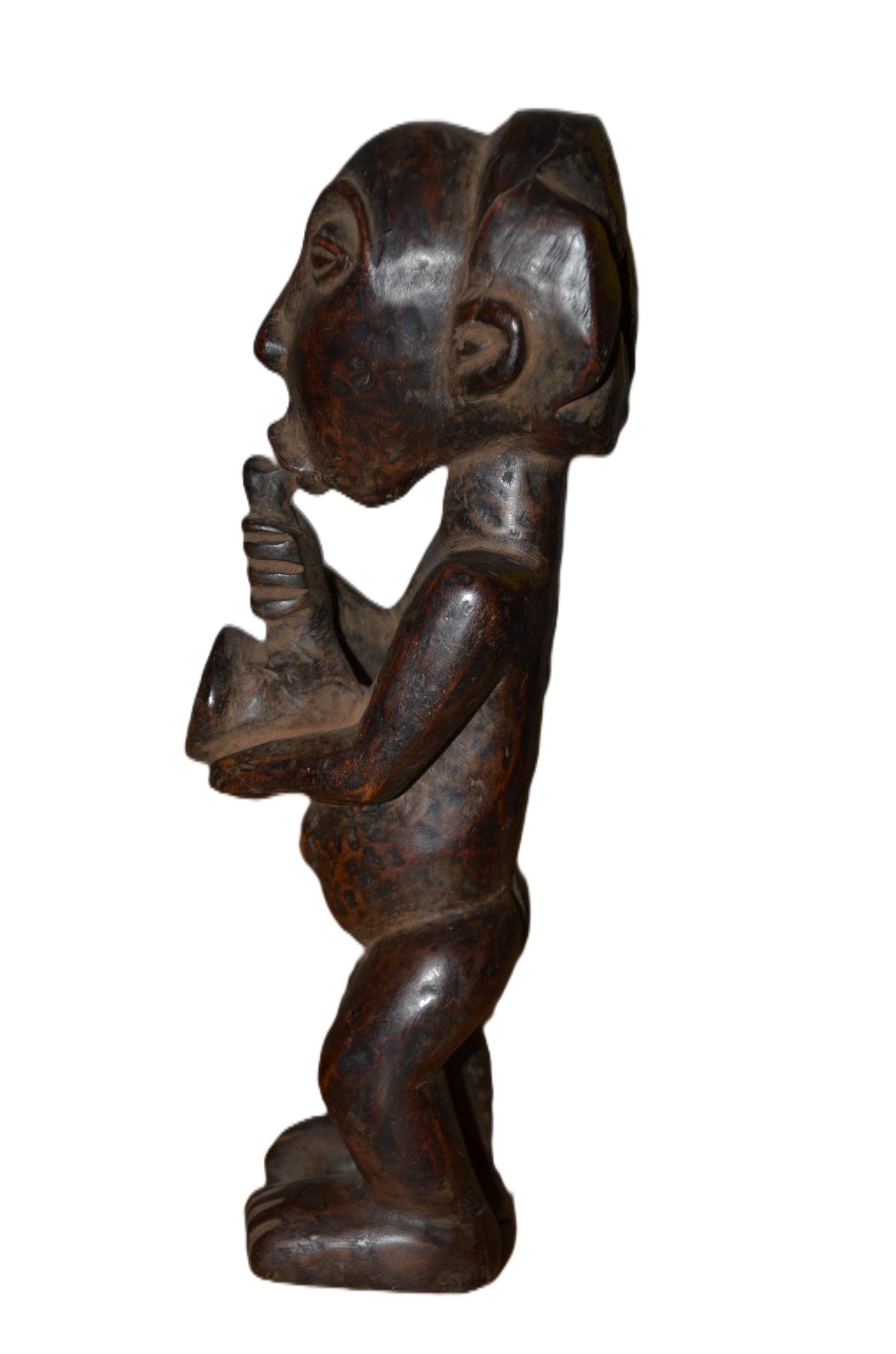Authentic Hemba Statue | Tribal Musician Figure | Hand-Carved Wood Art
