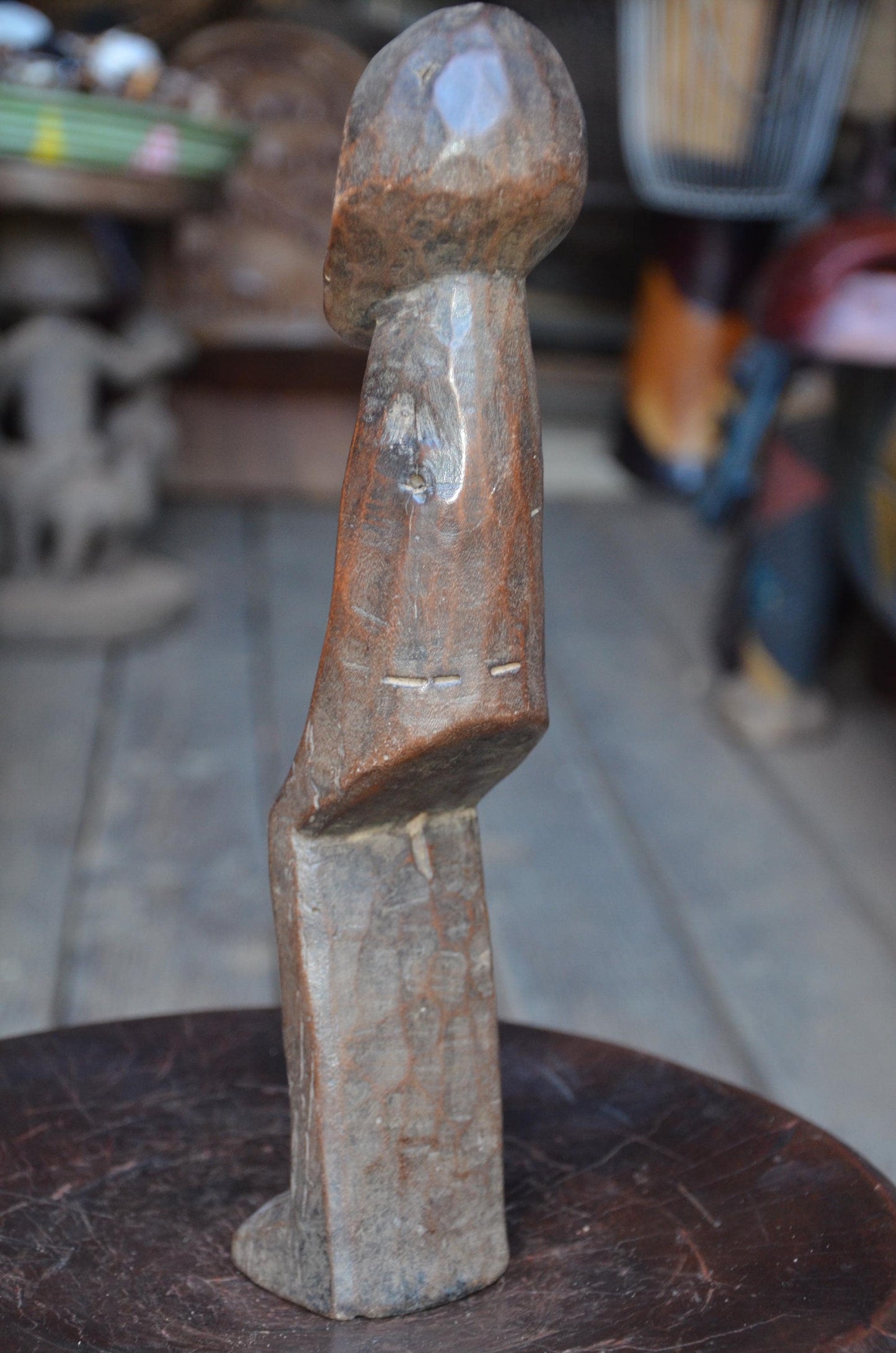Authentic Lega Abstract Figure | Minimalist African Wood Sculpture