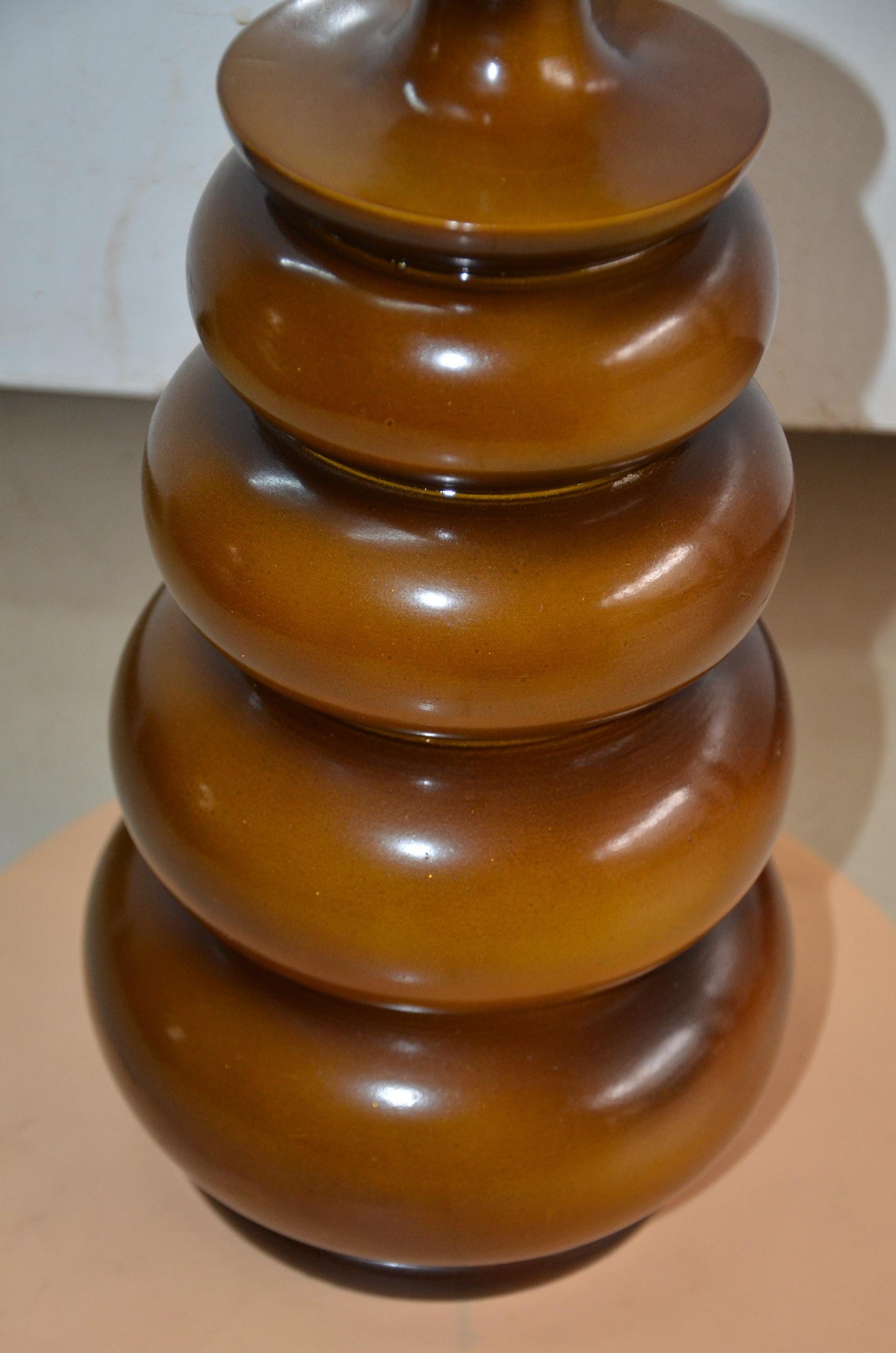 Authentic Venini Deco Glass Vase | Murano Italy Amber Topaz Fluted Vessel