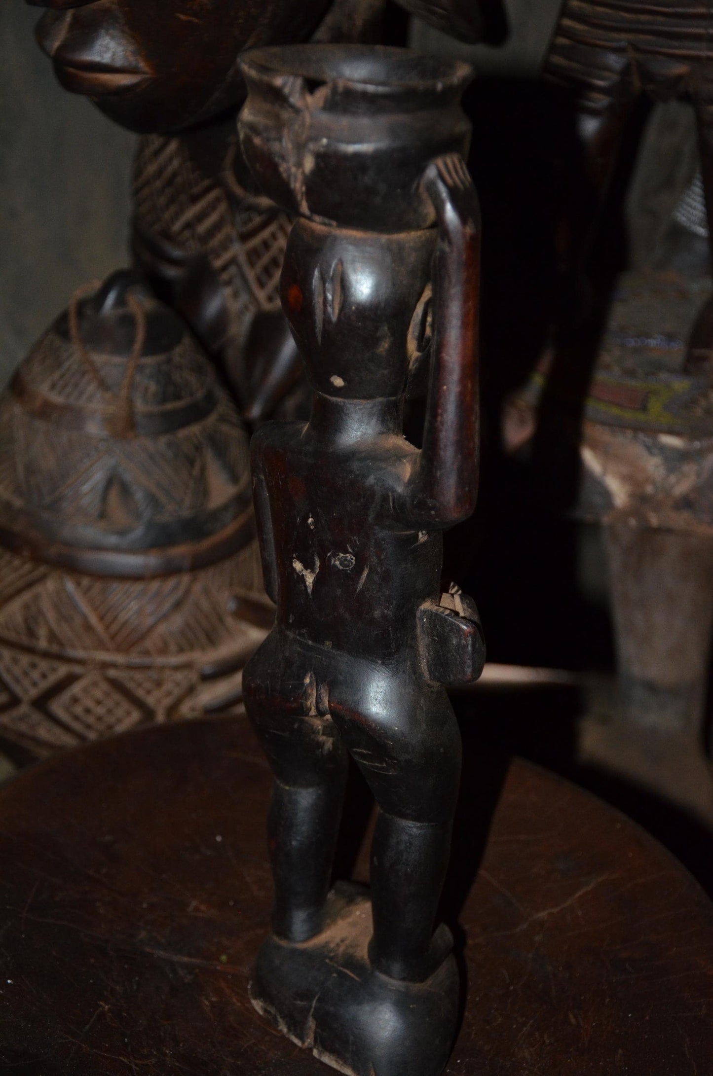 Authentic Luba Hemba Maternity | Tribal Basin Figure | Congolese Tribal Art