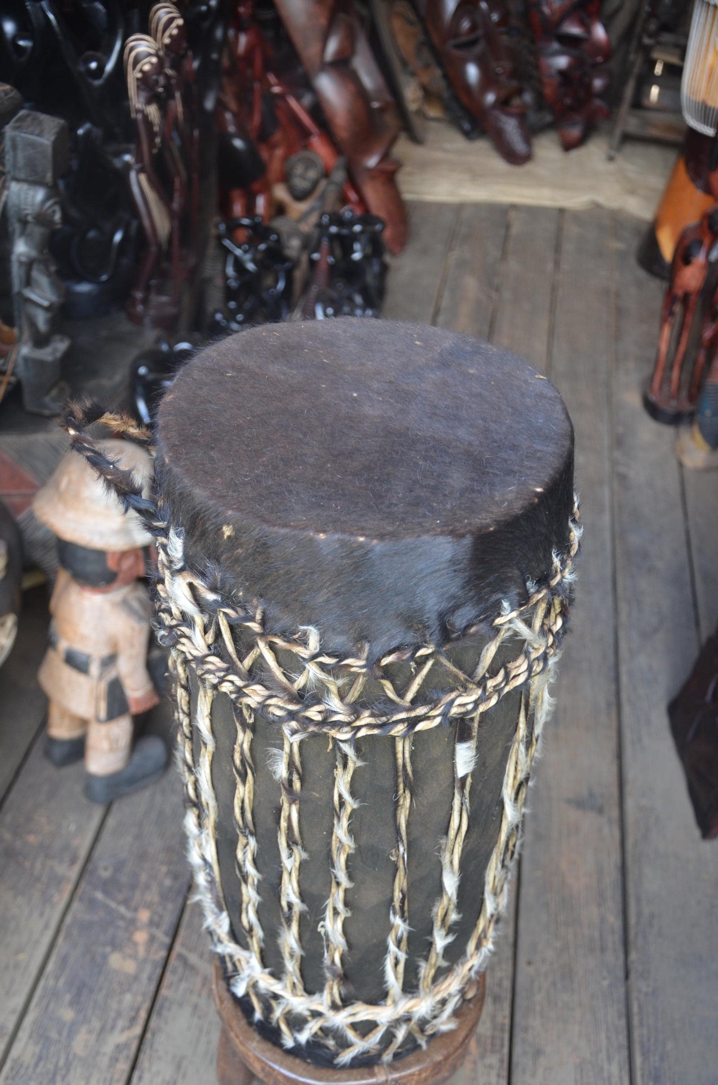 Traditional Rwandan Drum | Hand-Carved Percussion | Authentic African Art