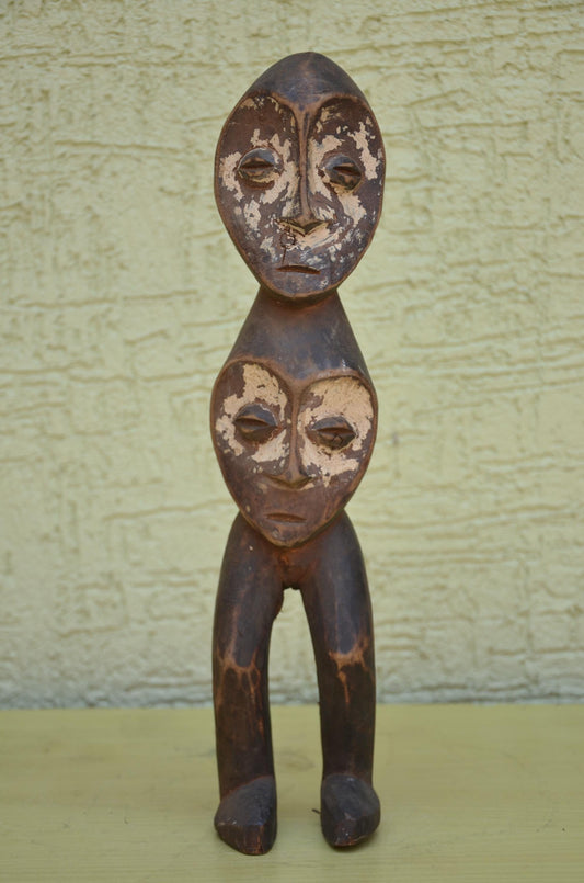 Authentic Lega Multi-Headed Figure | Congolese Tribal Art