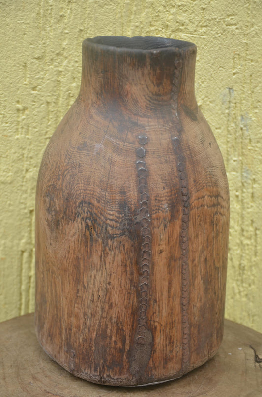 Authentic Rwandan Milk Vessel | Carved Icyansi | Traditional Wood Art