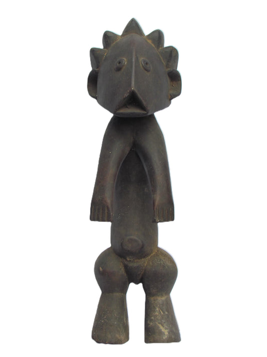 Statue originale Zande RDC Homme Congo Rare Sculpture primitive en bois sculpté.