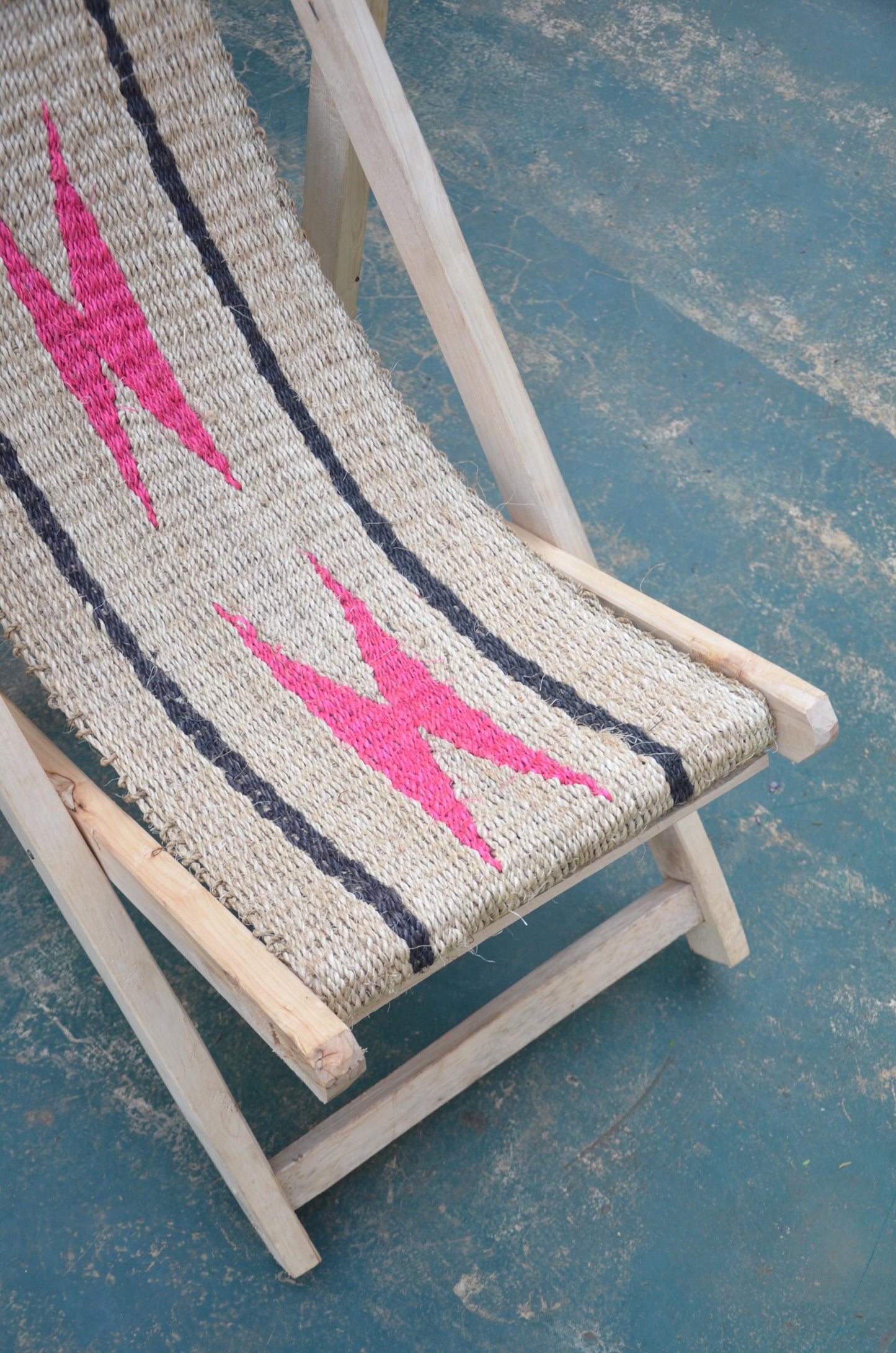 Hand-Woven African Sling Chair | Modern Bohemian Deck Chair