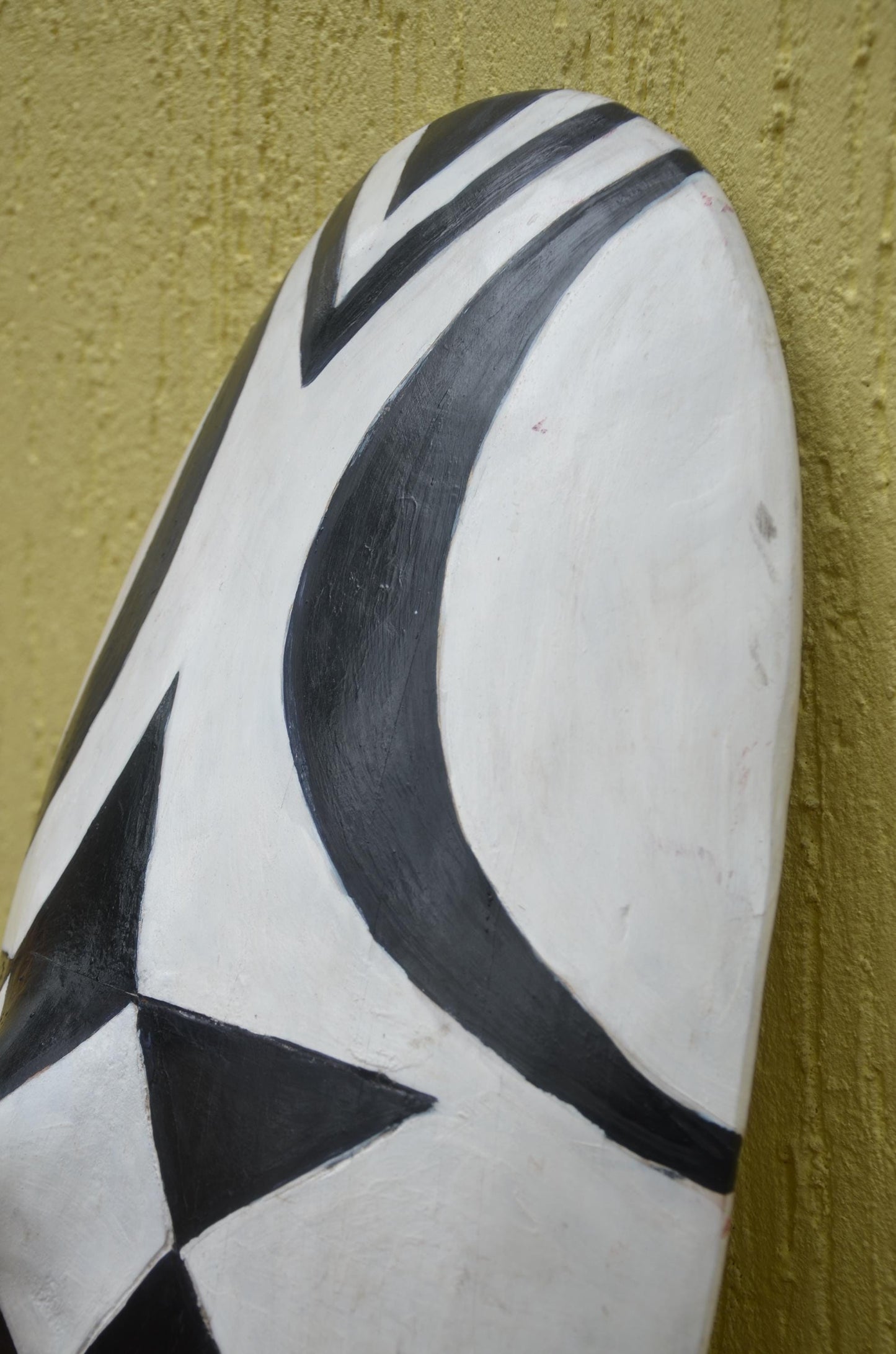 Rwandan Intore Shield – 30" Hand-Painted Wood Dance Shield – Tribal Decor