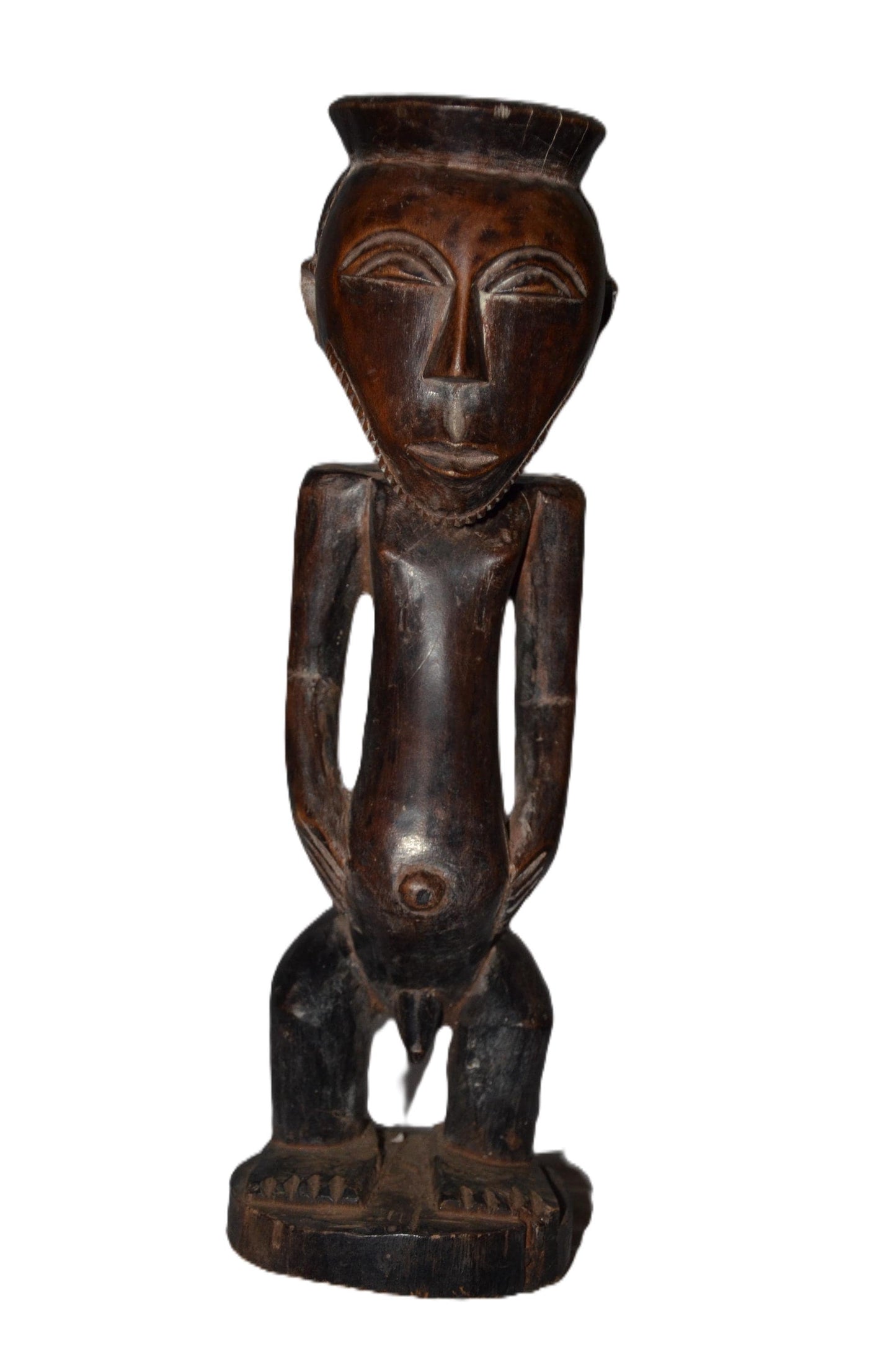 Authentic Lega Statue | Congolese Tribal Art | Hand-Carved Wood Sculpture