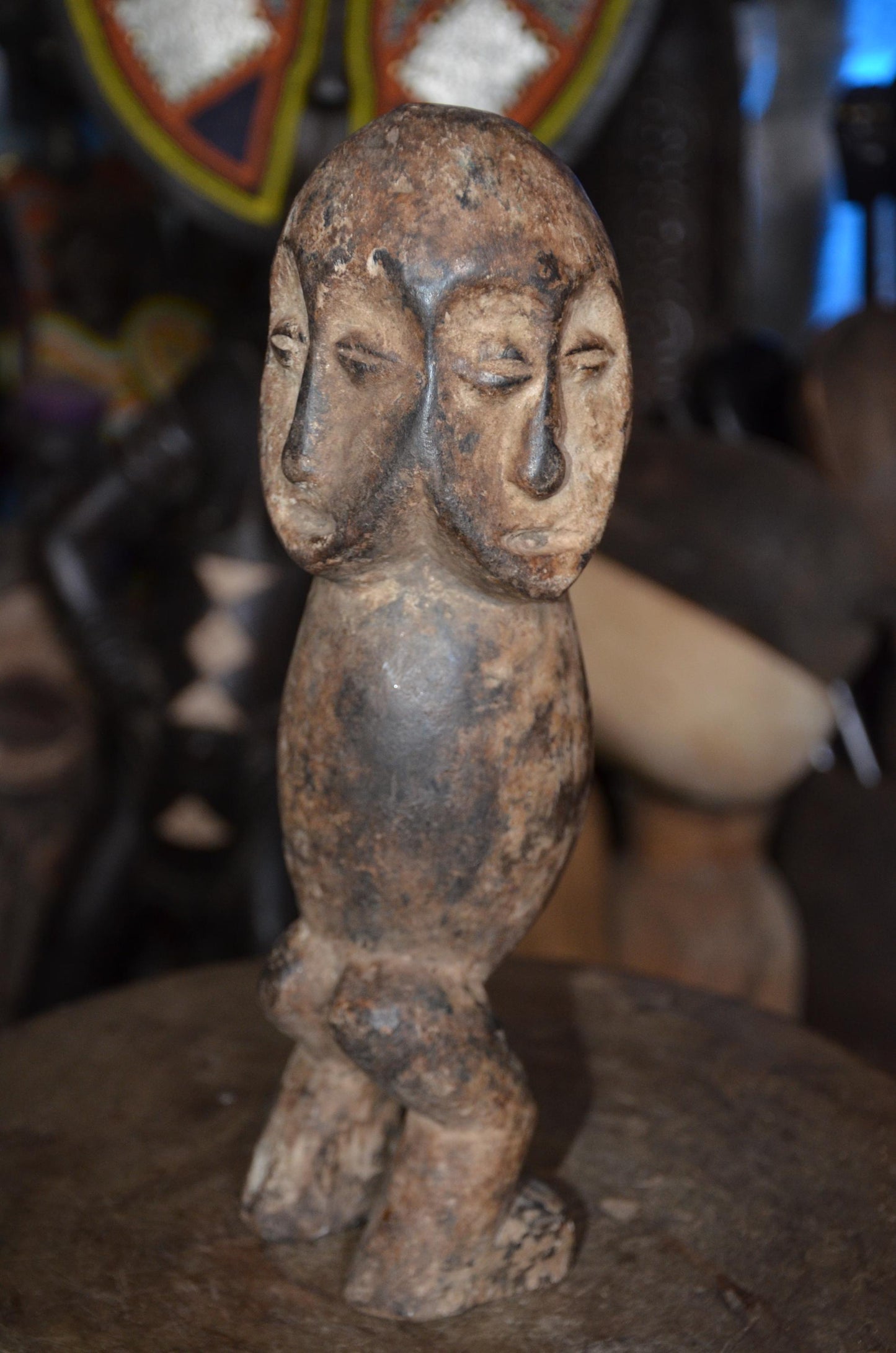 Authentic Lega Janus Figure | Multi-Headed Tribal Sculpture | Congolese Art
