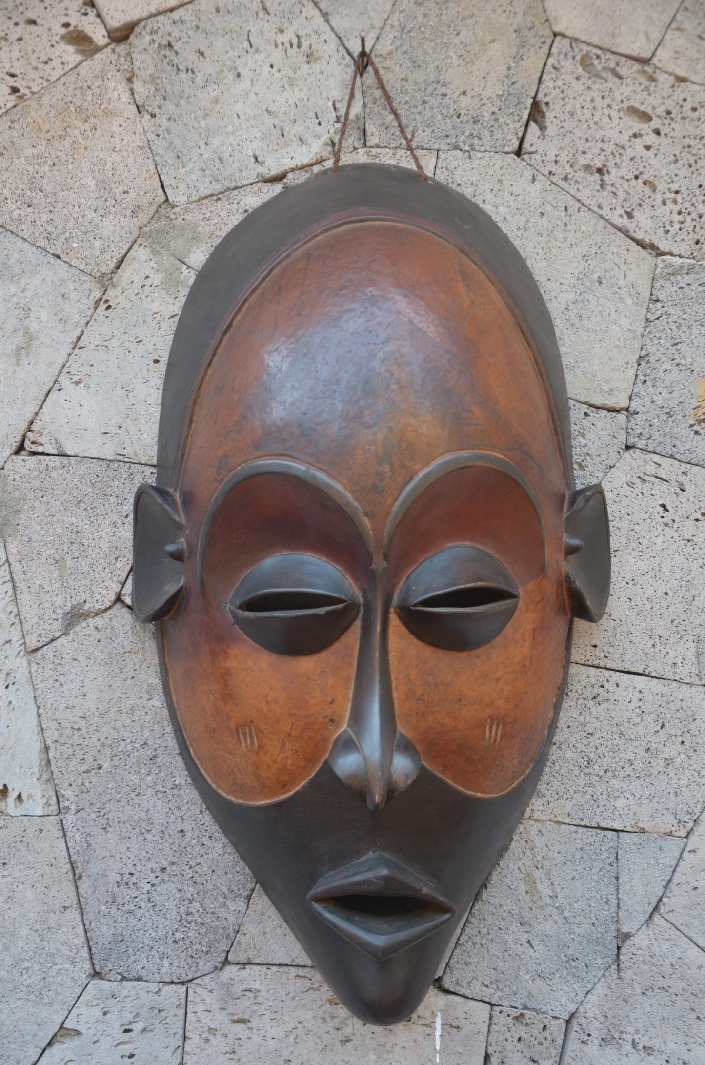 Authentic Dan-Style Mask | Large West African Wall Art