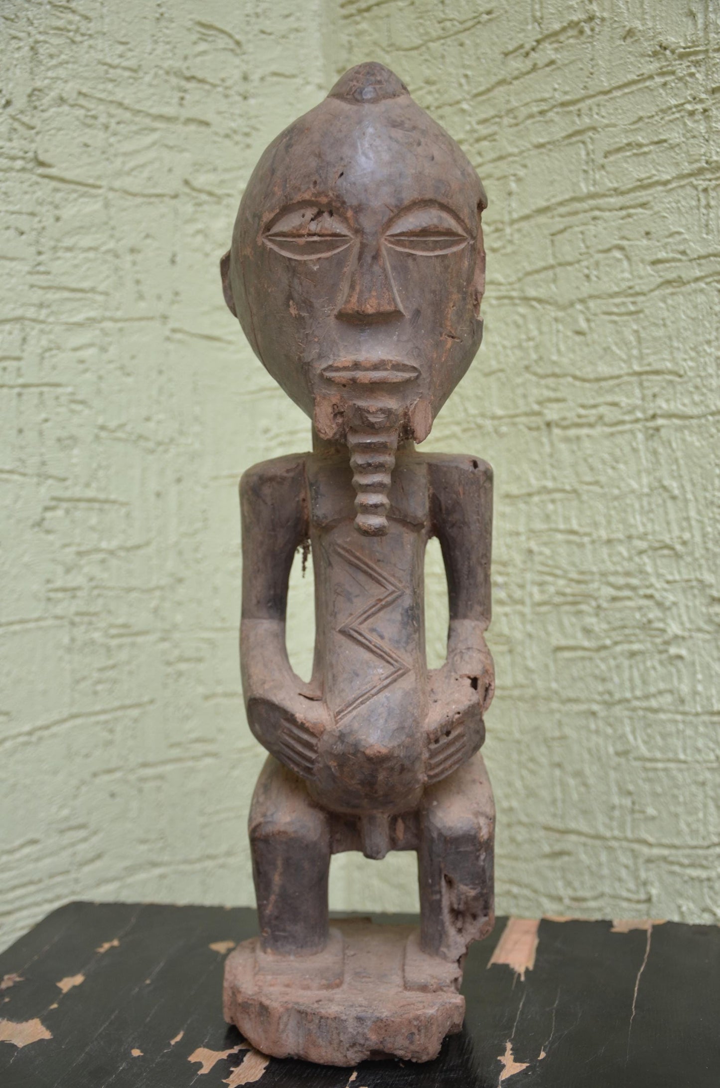 Male Singiti Statue â€“ 20" Hand-Carved Wood Hemba Ancestor Figure â€“ Congo Art.