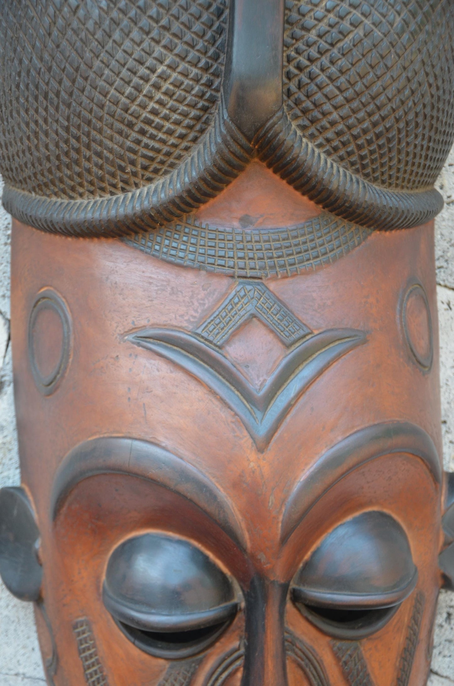 Authentic Chokwe-Style Mask | Elegant Angolan Tribal Wall Art