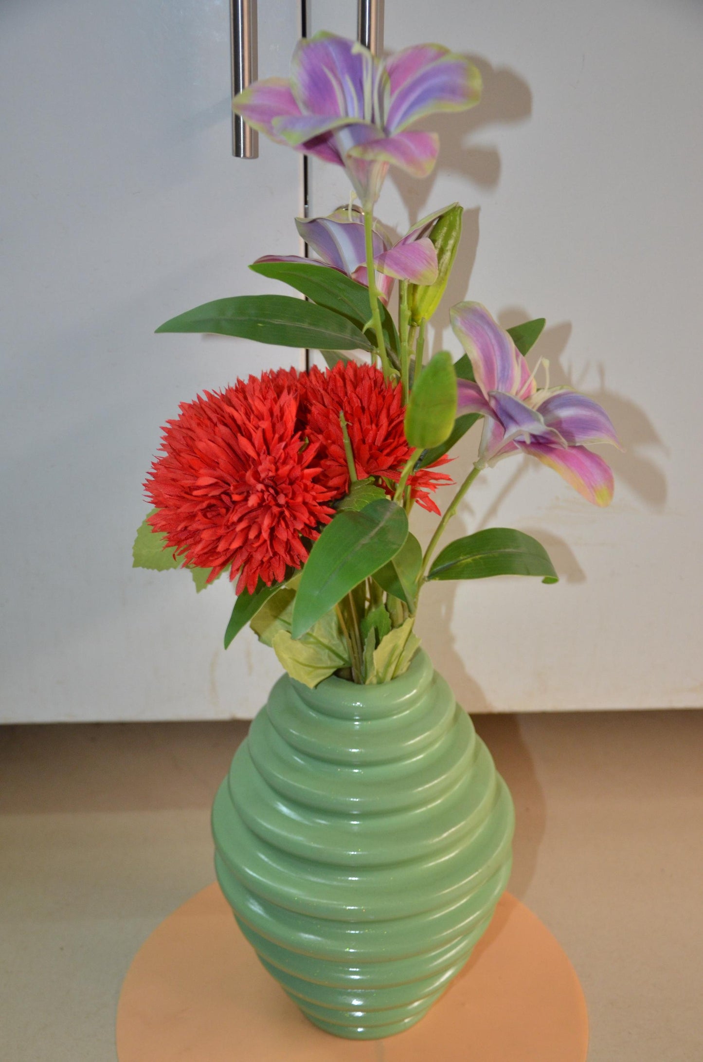 Authentic Venini Deco Glass Vase | Murano Italy Sage Mint Green Fluted Vessel