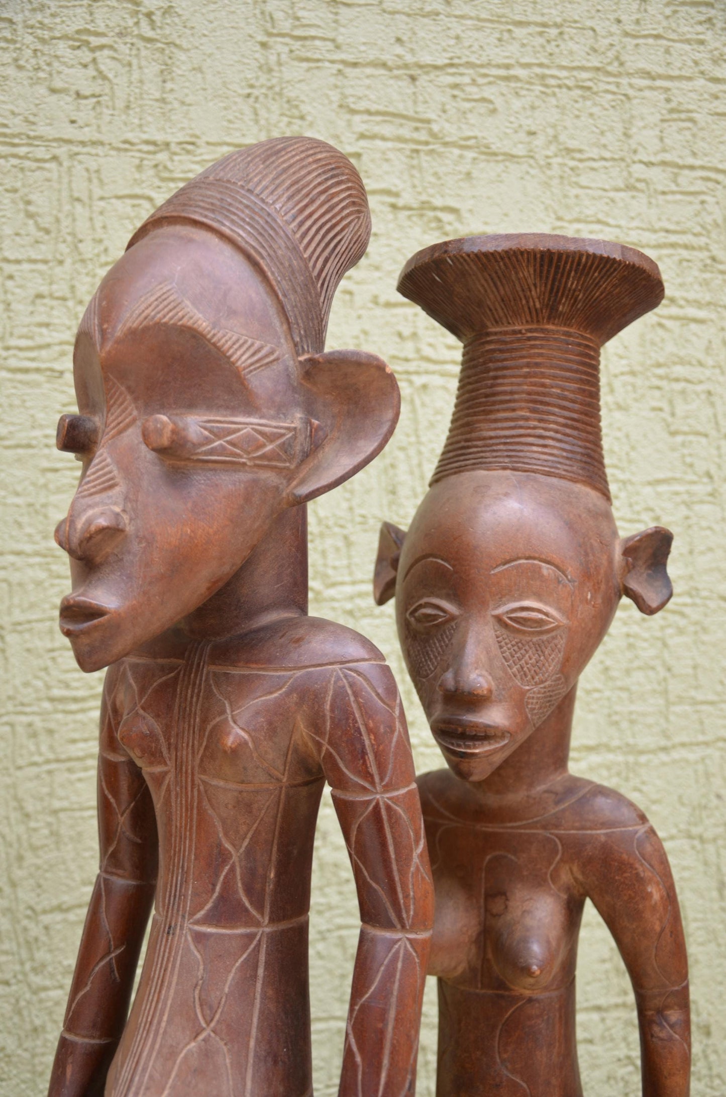 Tabwa Couple Wooden Sculpture | Congolese Tribal Art