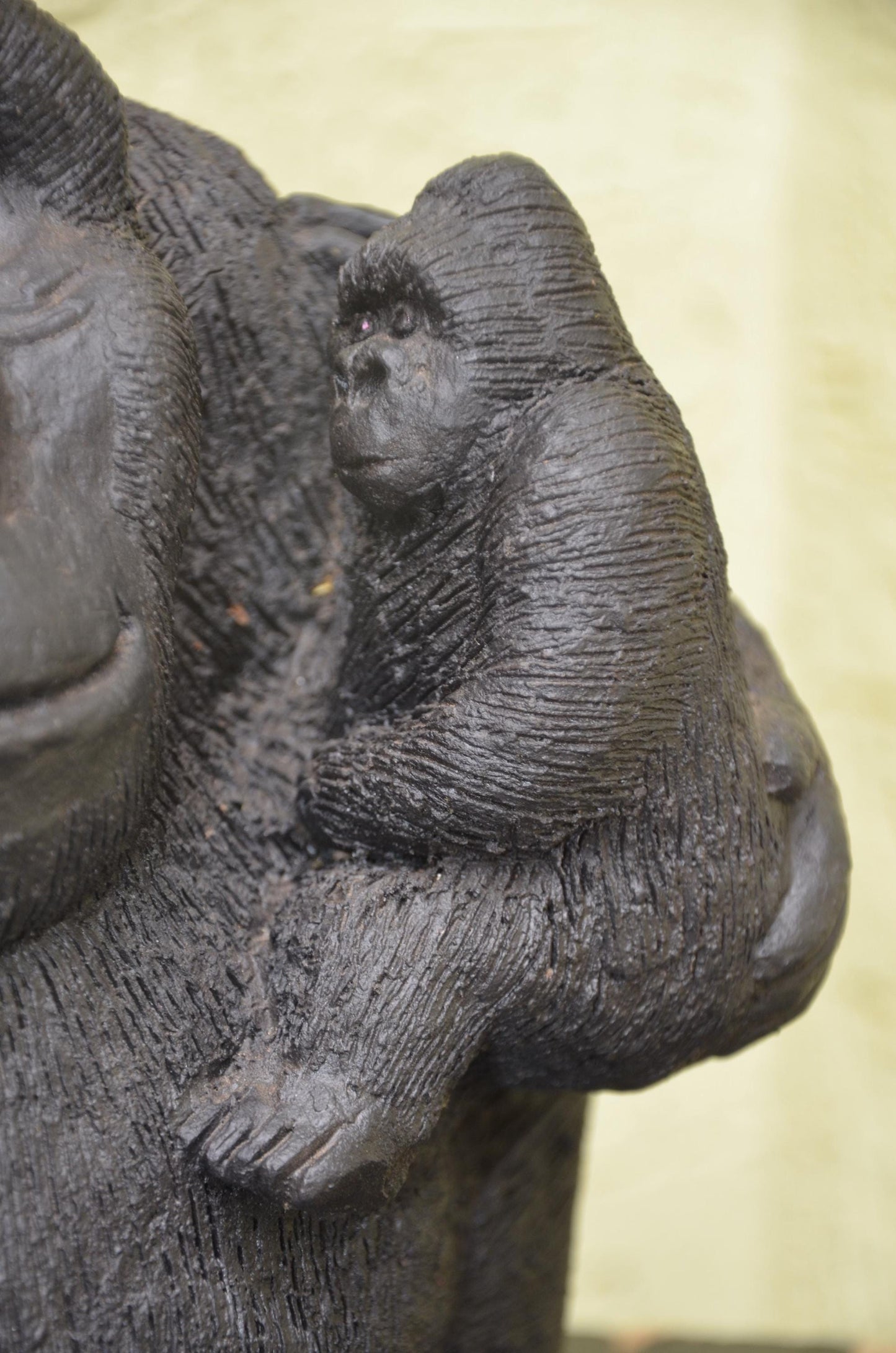 Handcrafted Clay Sculpture | Mother Gorilla and Infant
