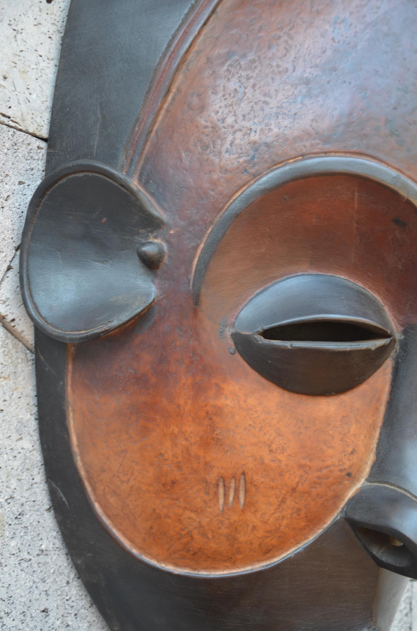 Authentic Dan-Style Mask | Large West African Wall Art