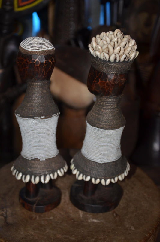 Namji Fertility Doll | Authentic Beaded Tribal Art | Cameroonian Decorative Statue