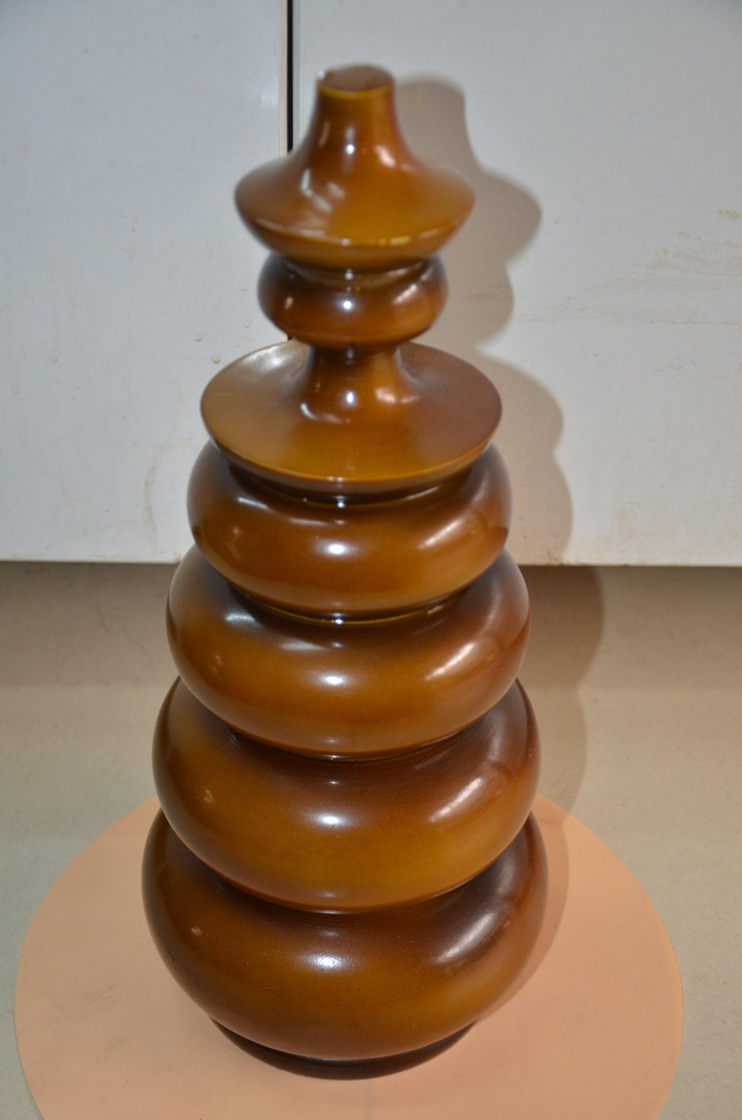 Authentic Venini Deco Glass Vase | Murano Italy Amber Topaz Fluted Vessel
