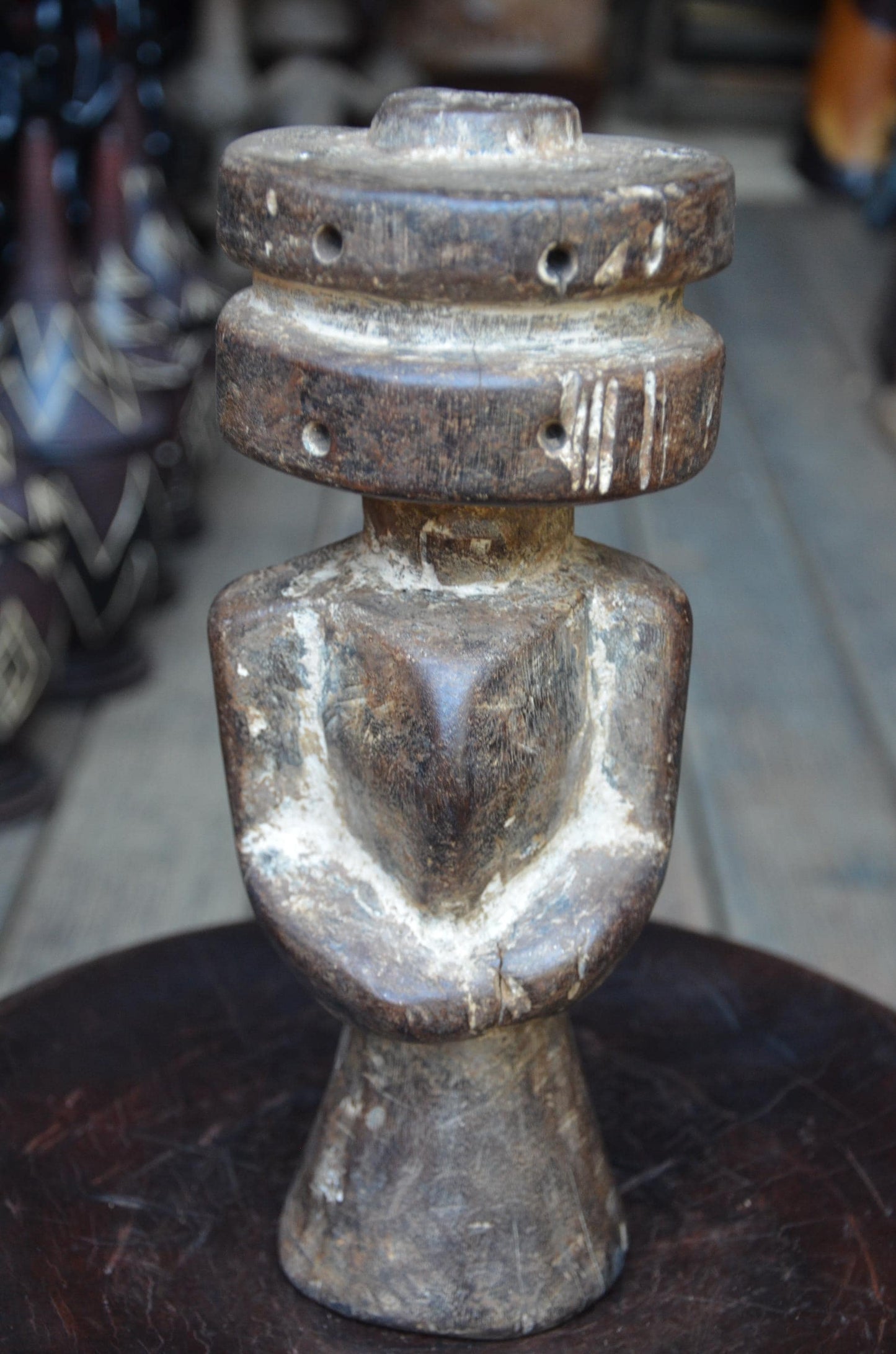 Authentic Lega Figure | Double-Disc Head | Congolese Tribal Sculpture