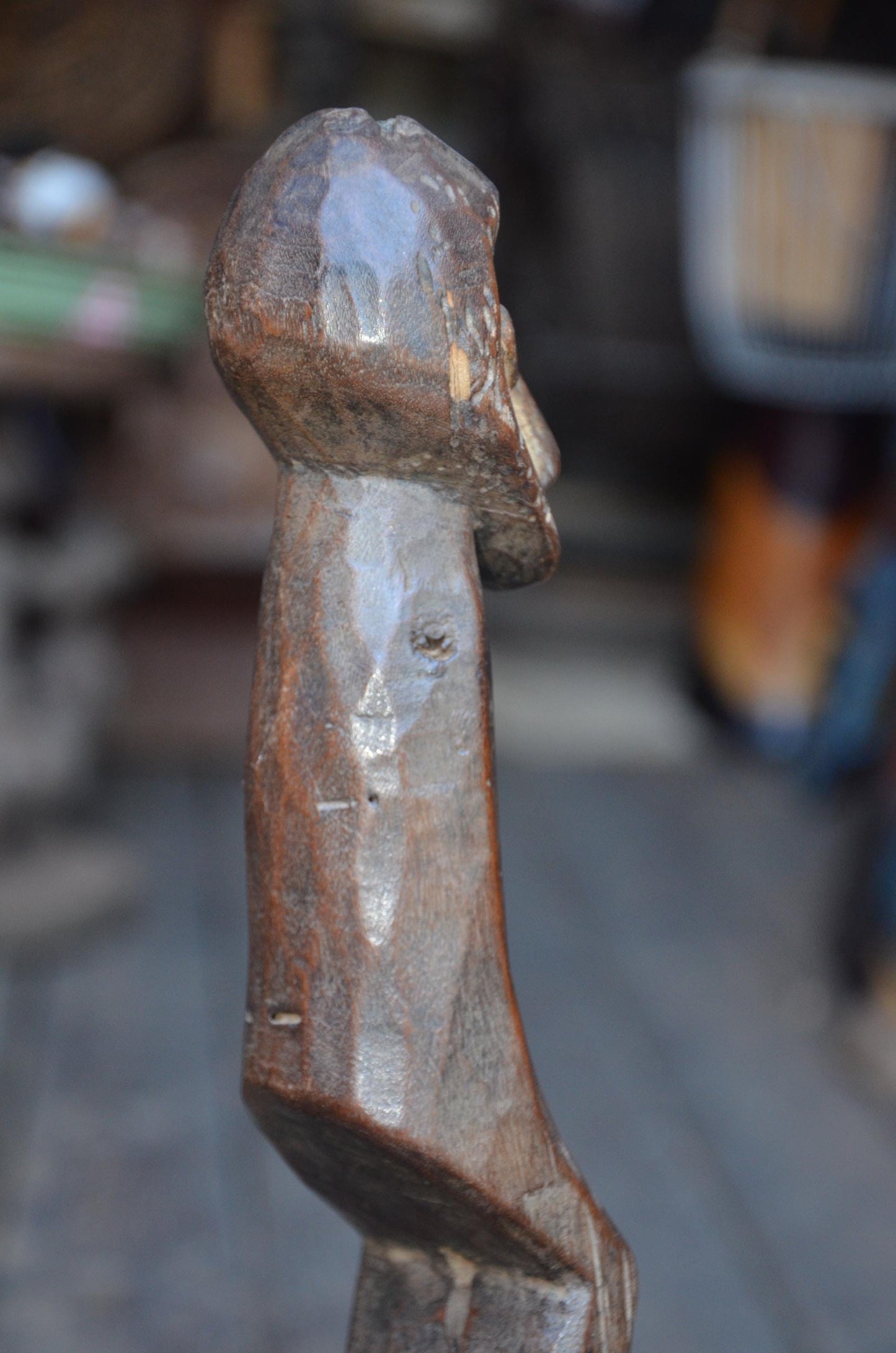 Authentic Lega Abstract Figure | Minimalist African Wood Sculpture