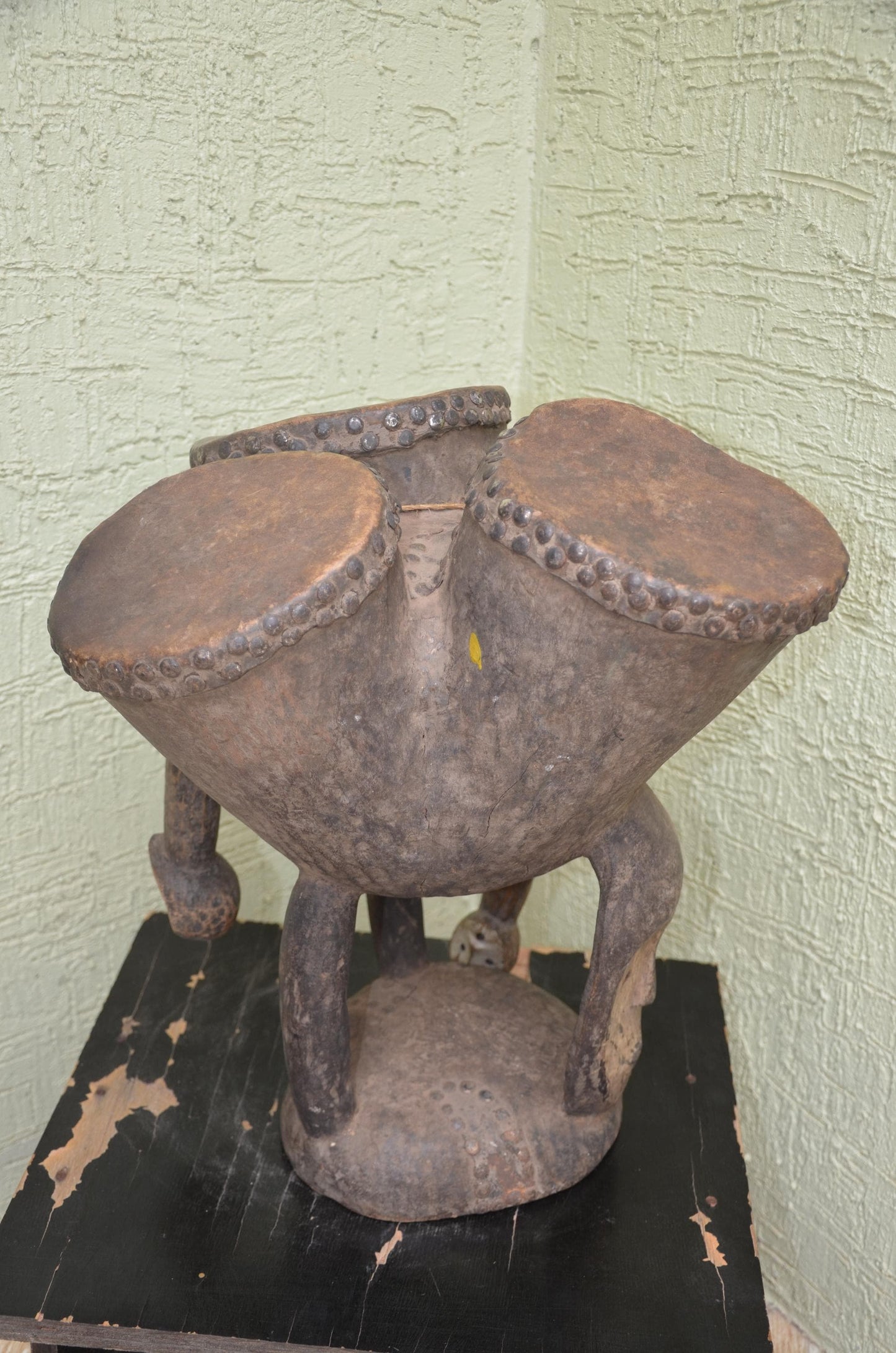 Authentic Pende/Kuba Traditional Double Drum | Congolese Art