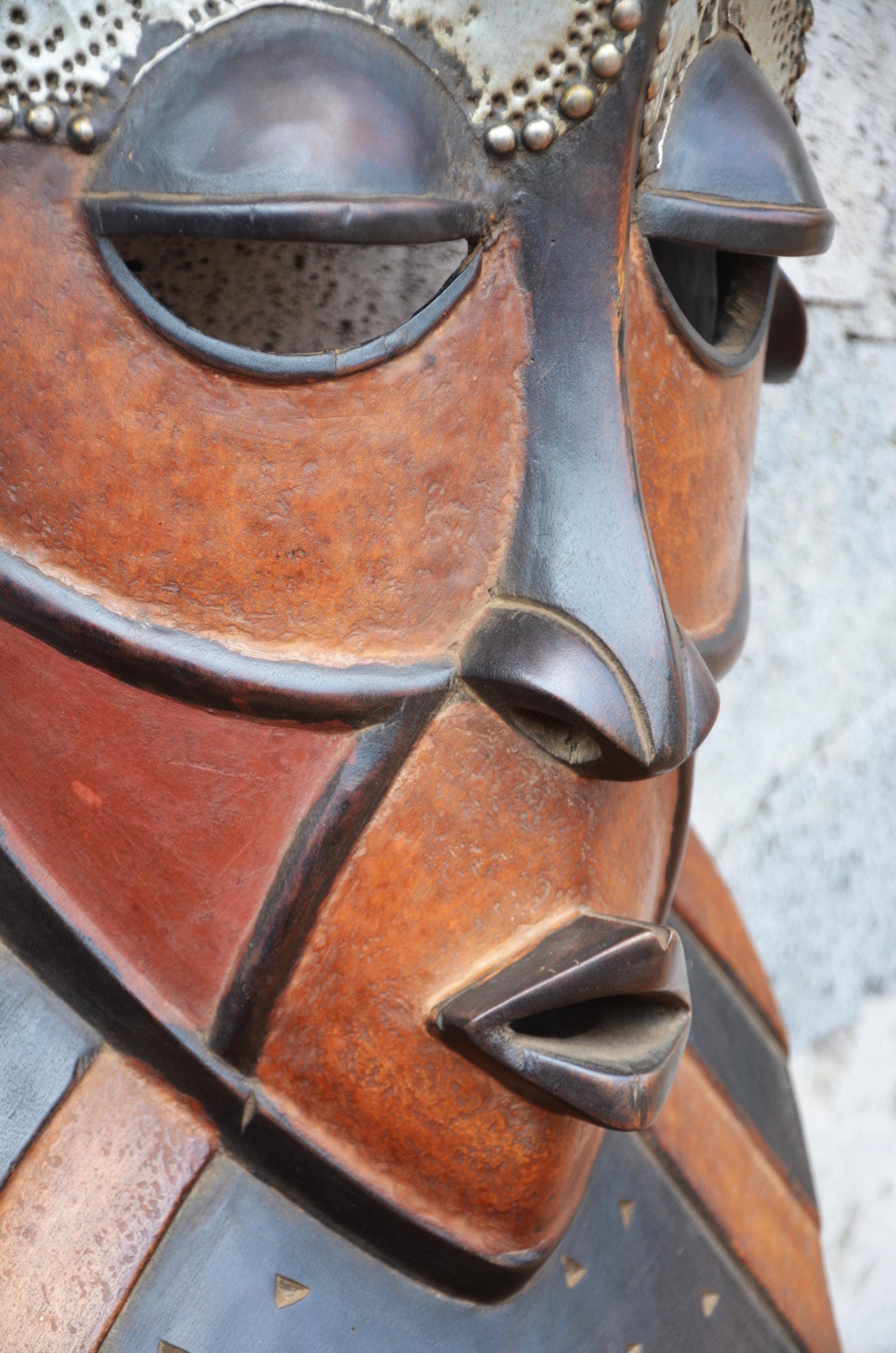 Biombo-Inspired African Mask | Geometric Tribal Wall Art