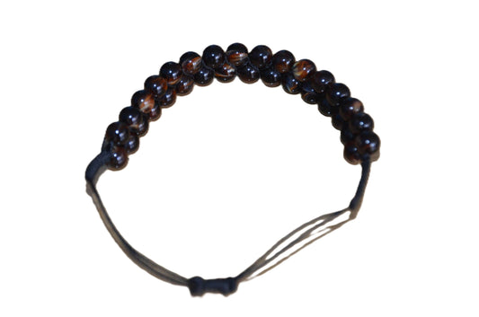 Dark Brown Rwandan Beaded Bracelet, Handmade Geometric African Boho Jewelry, Earthy Espresso Cuff