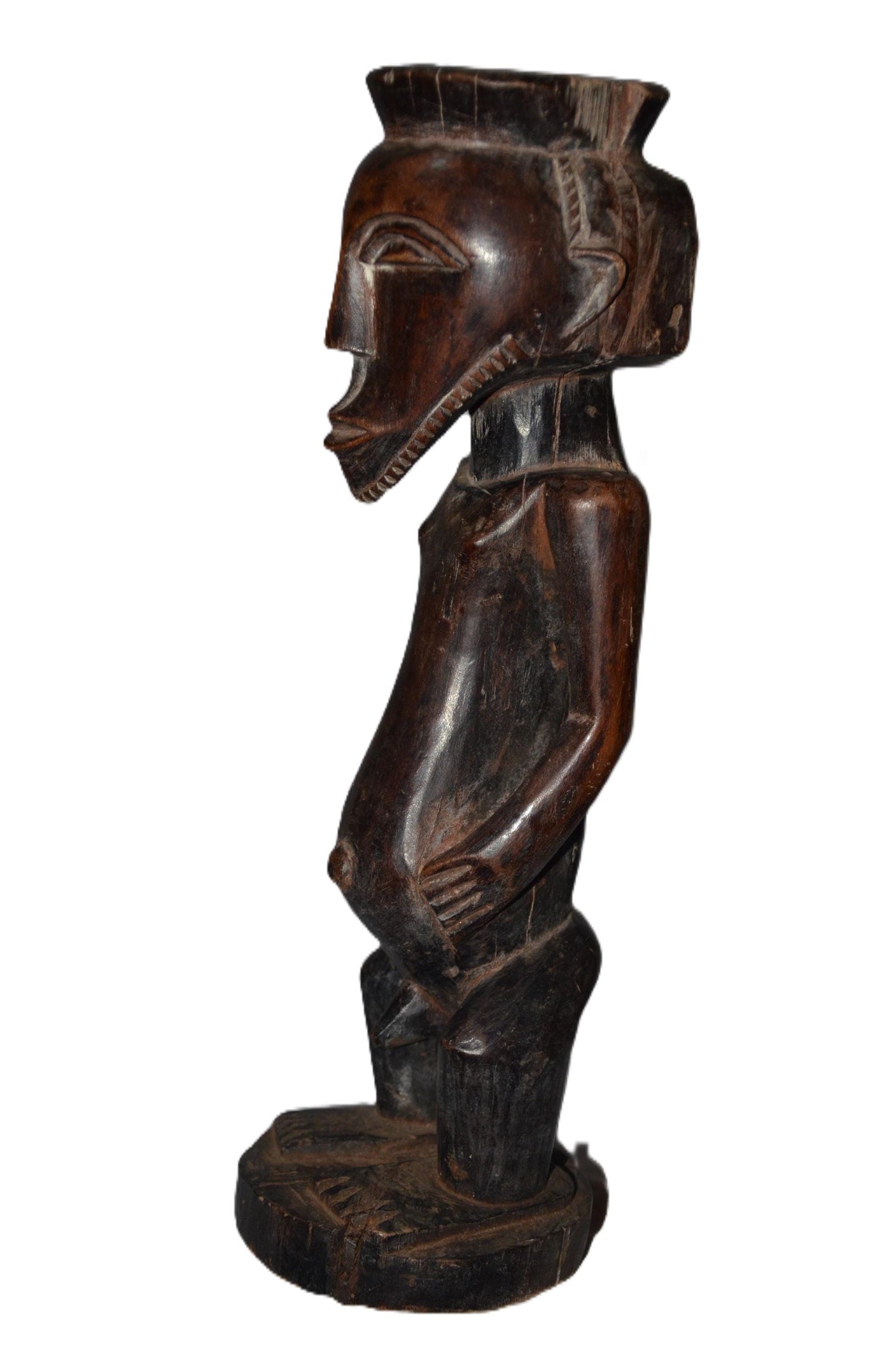 Authentic Lega Statue | Congolese Tribal Art | Hand-Carved Wood Sculpture