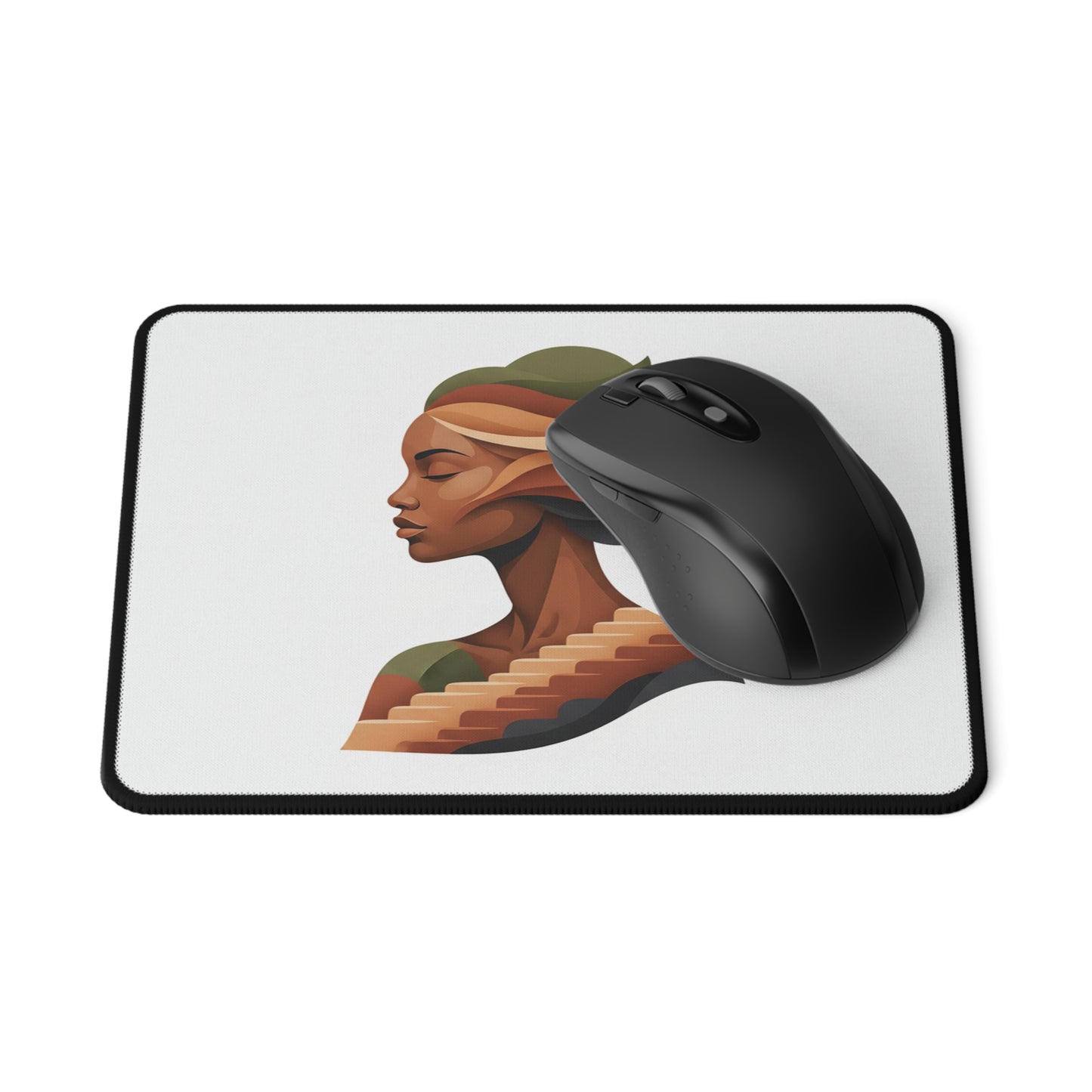 Abstract Afrocentric Portrait Mouse Pad — Artistic Non-Slip Desk Mat