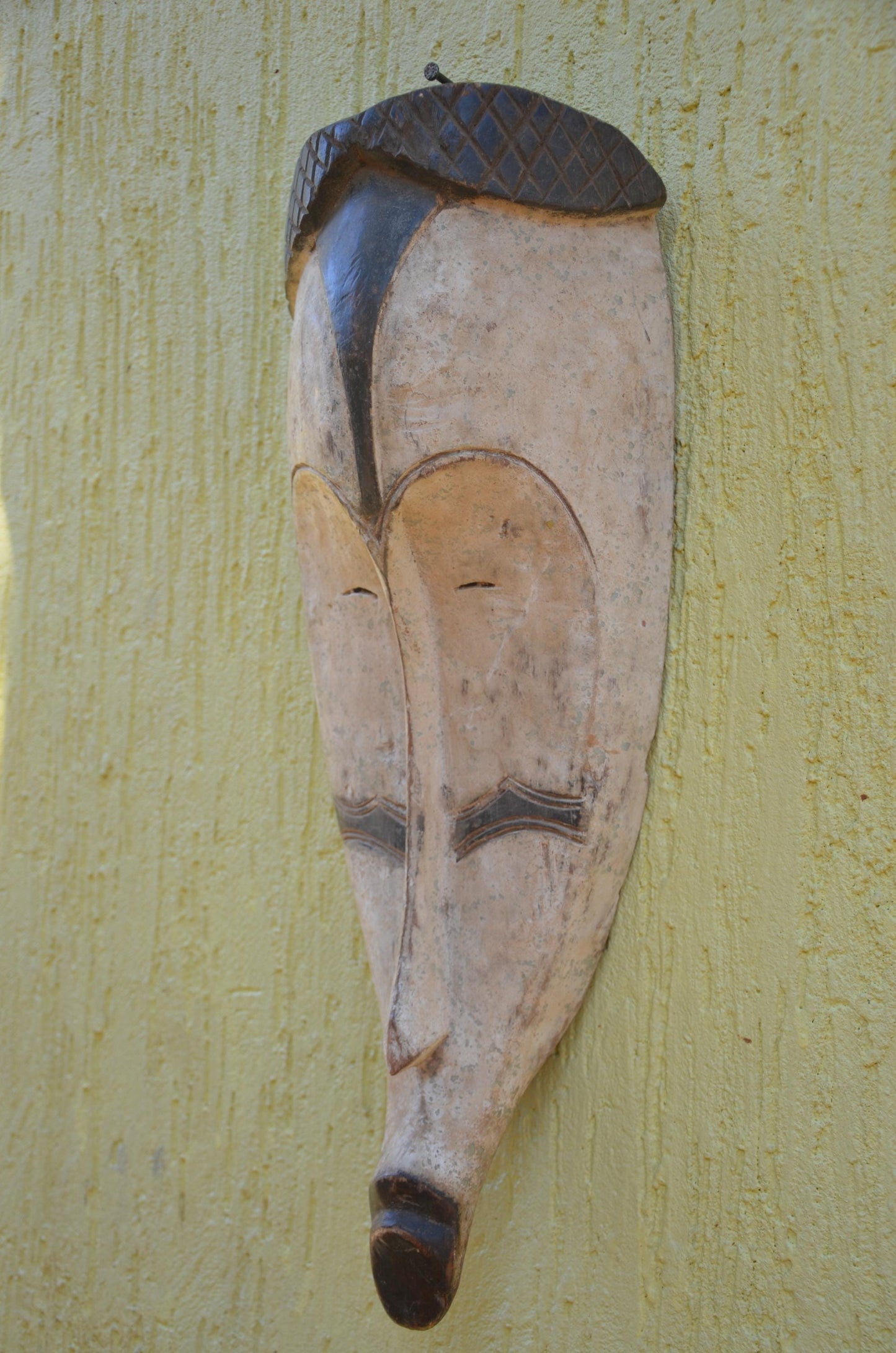 Fang Ngil Mask – 21" Large Hand-Carved Wood Mask – Gabon Tribal Wall Decor