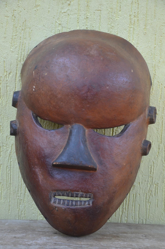 Dagara African Mask – 26" Hand-Carved Wood Tribal Mask – Burkina Faso Art.