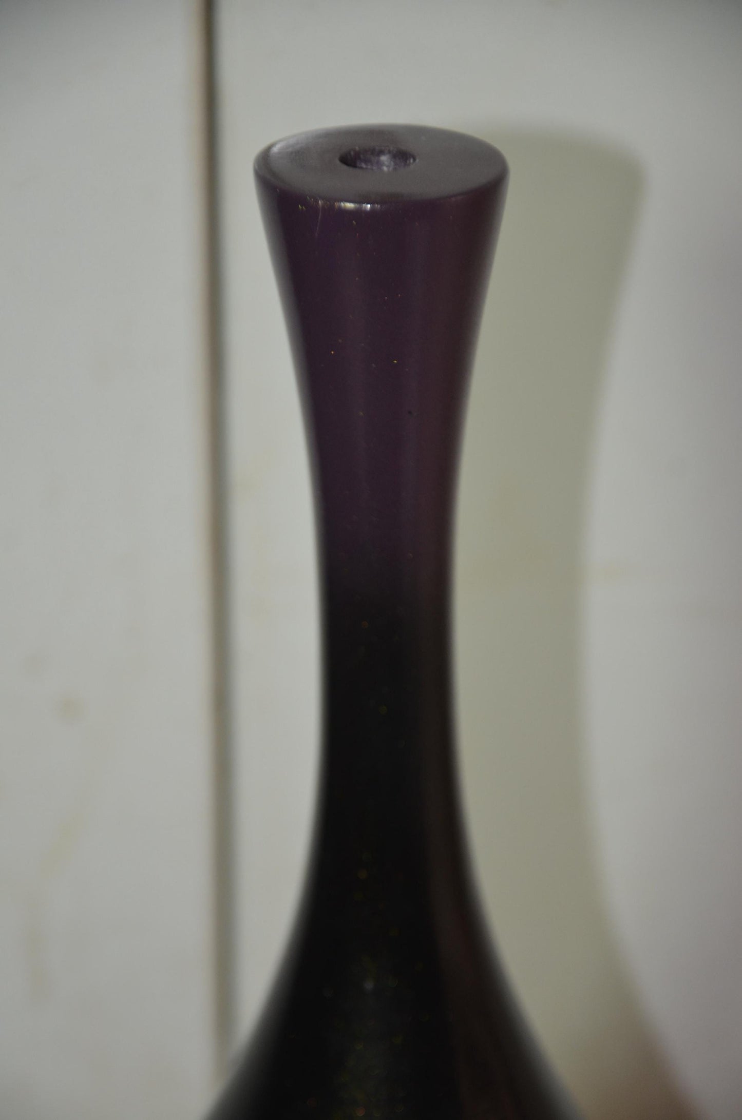 Tall Wooden Floor Vase | Purple and Black Ombre Trumpet Vessel, Nordic Decor