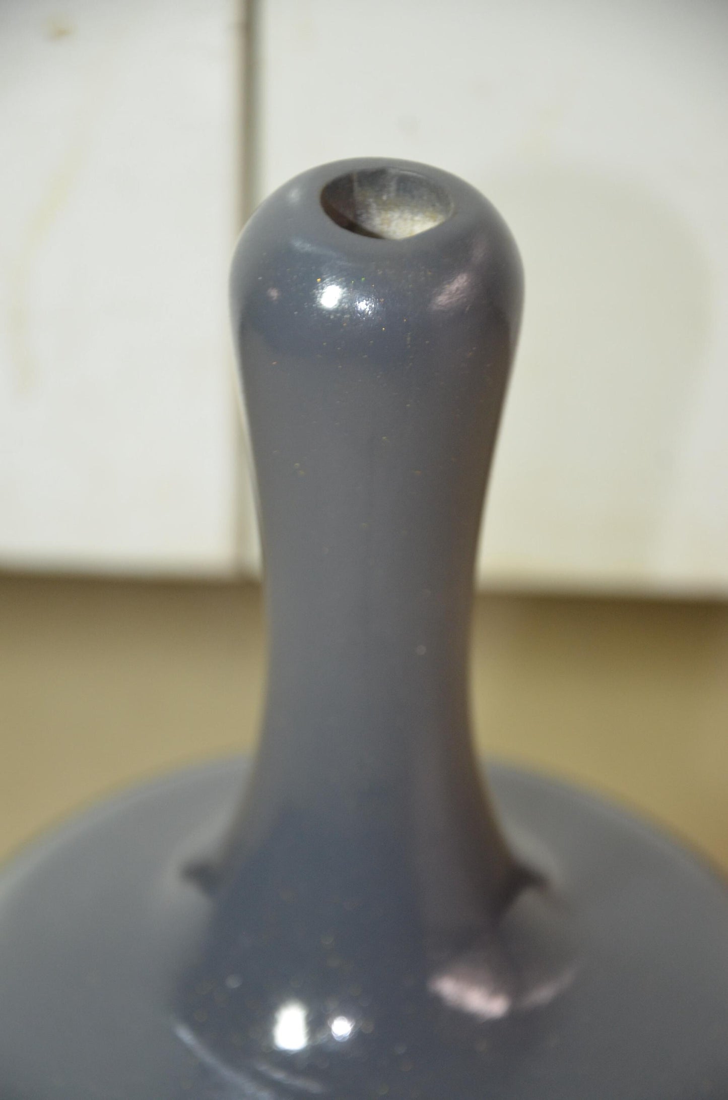 Tall Wooden Floor Vase | Charcoal Grey and Cream Long Neck Bottle Vase | Modern Nordic Home Decor Accent | Minimalist Handcrafted Wood Art