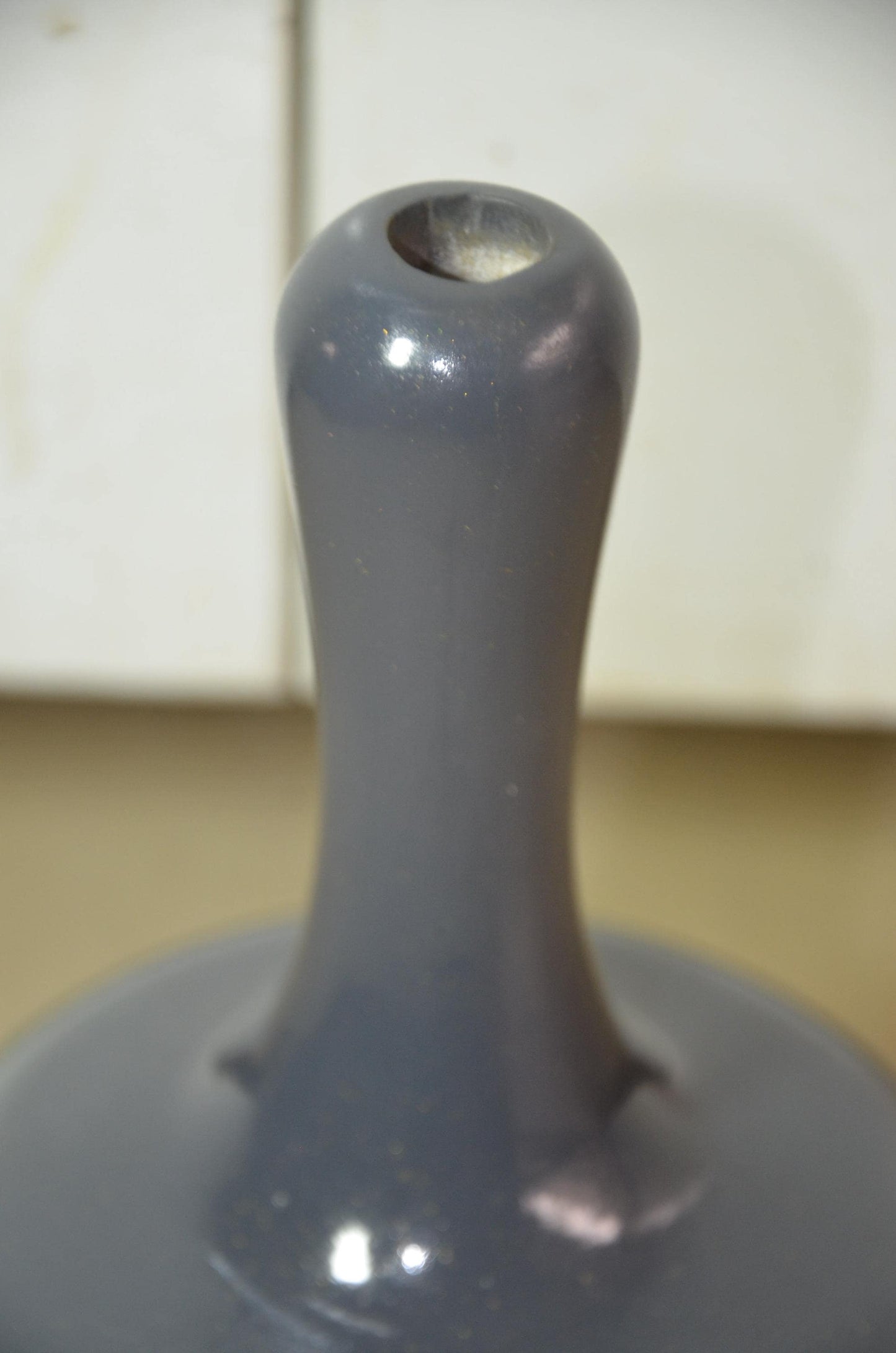 Tall Wooden Floor Vase | Charcoal Grey and Cream Long Neck Bottle Vase | Modern Nordic Home Decor Accent | Minimalist Handcrafted Wood Art
