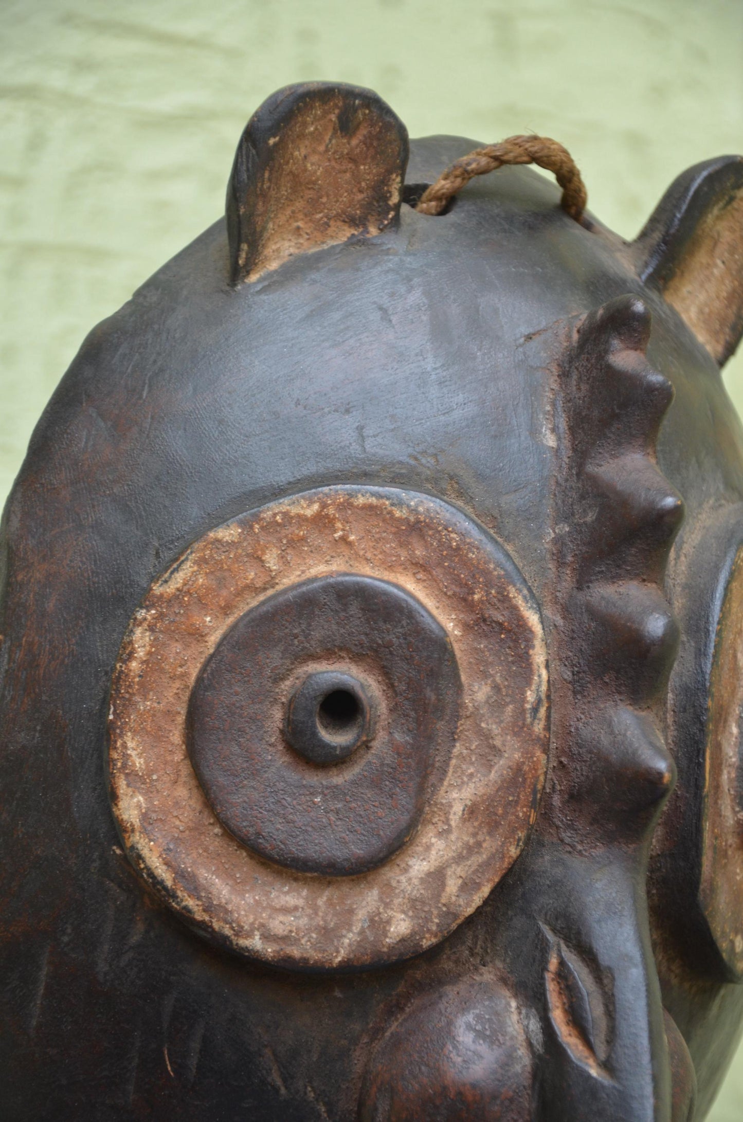 Authentic Zoomorphic Helmet Statue | Tribal Hybrid Art