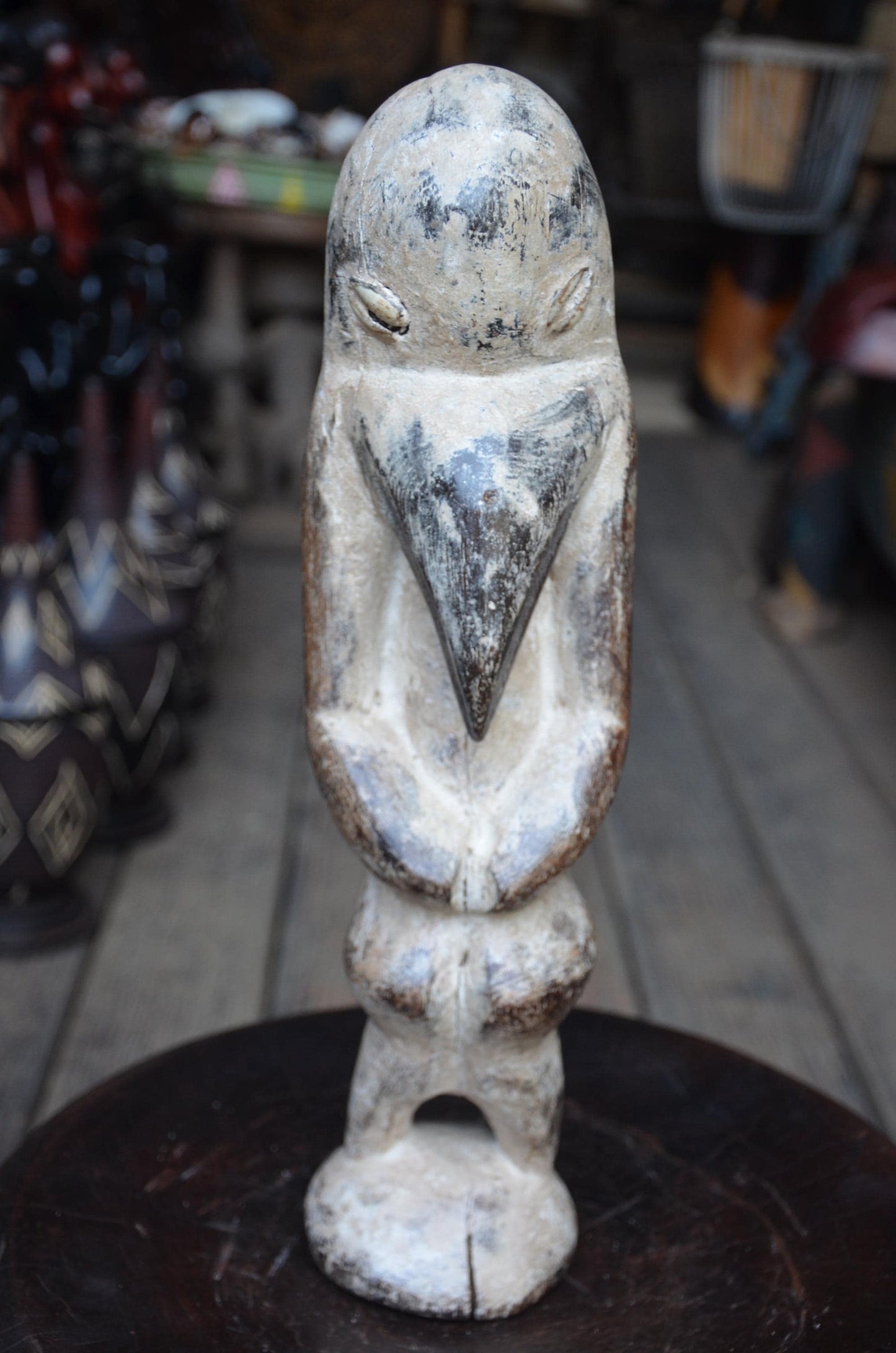 Authentic Lega Bird Figure | Congolese Tribal Art | Hand-Carved Wood
