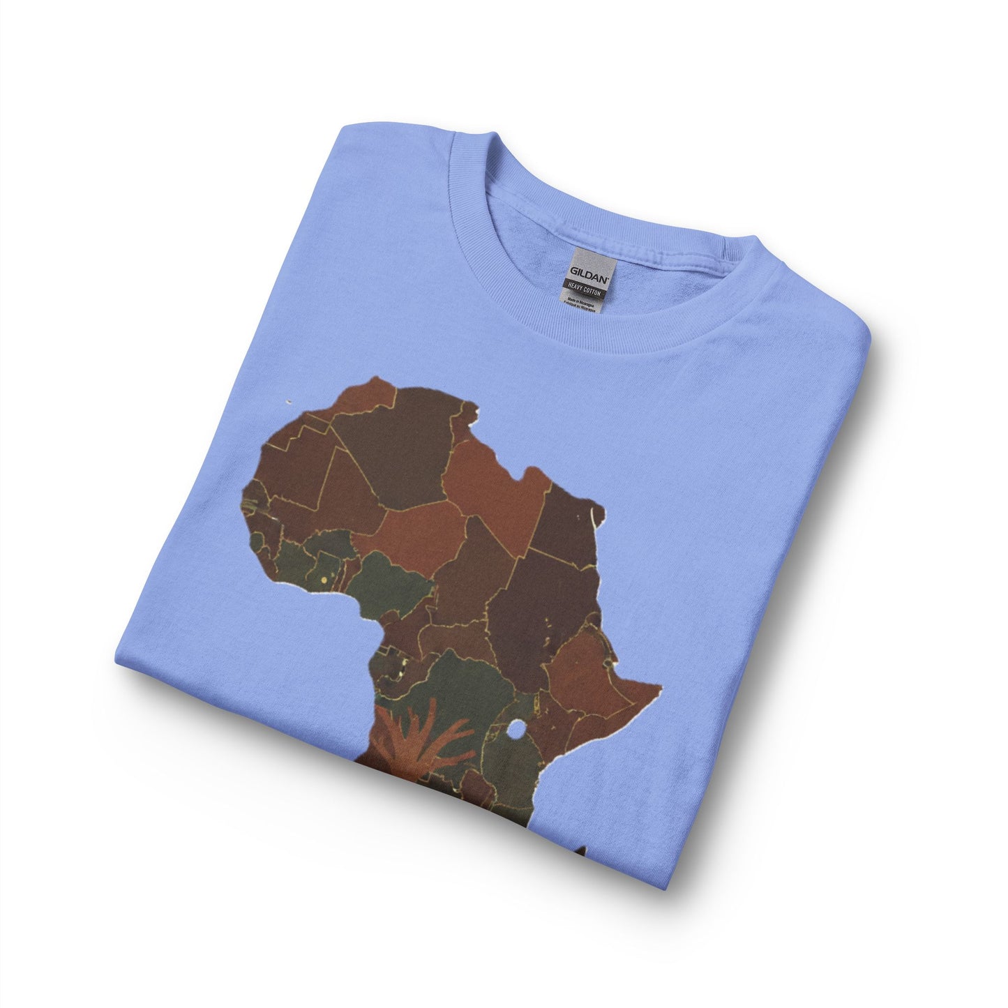 Africa Roots Long Sleeve Tee — Brown Map & Tree Roots Graphic