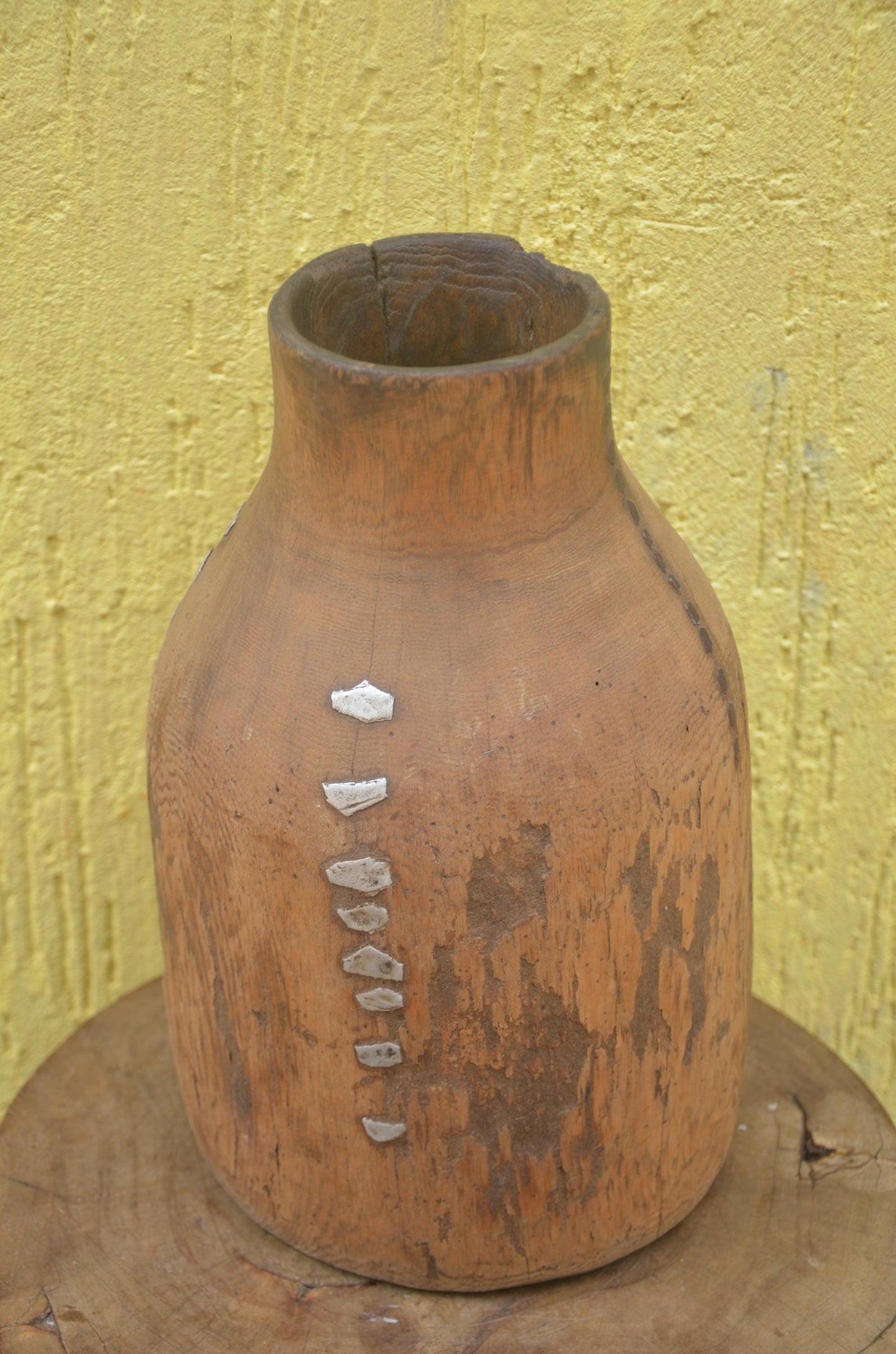 Authentic Rwandan Milk Vessel | Traditional Icyansi | Hand-Carved Wood