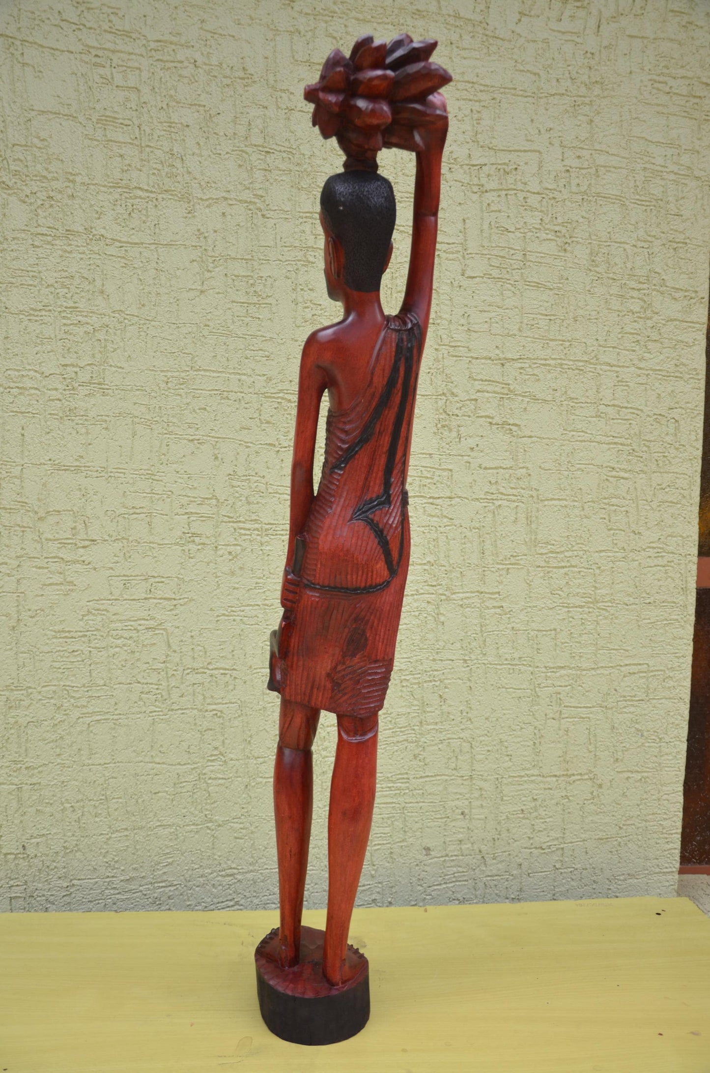 Monumental African Male Harvester Wooden Sculpture | Tribal Art